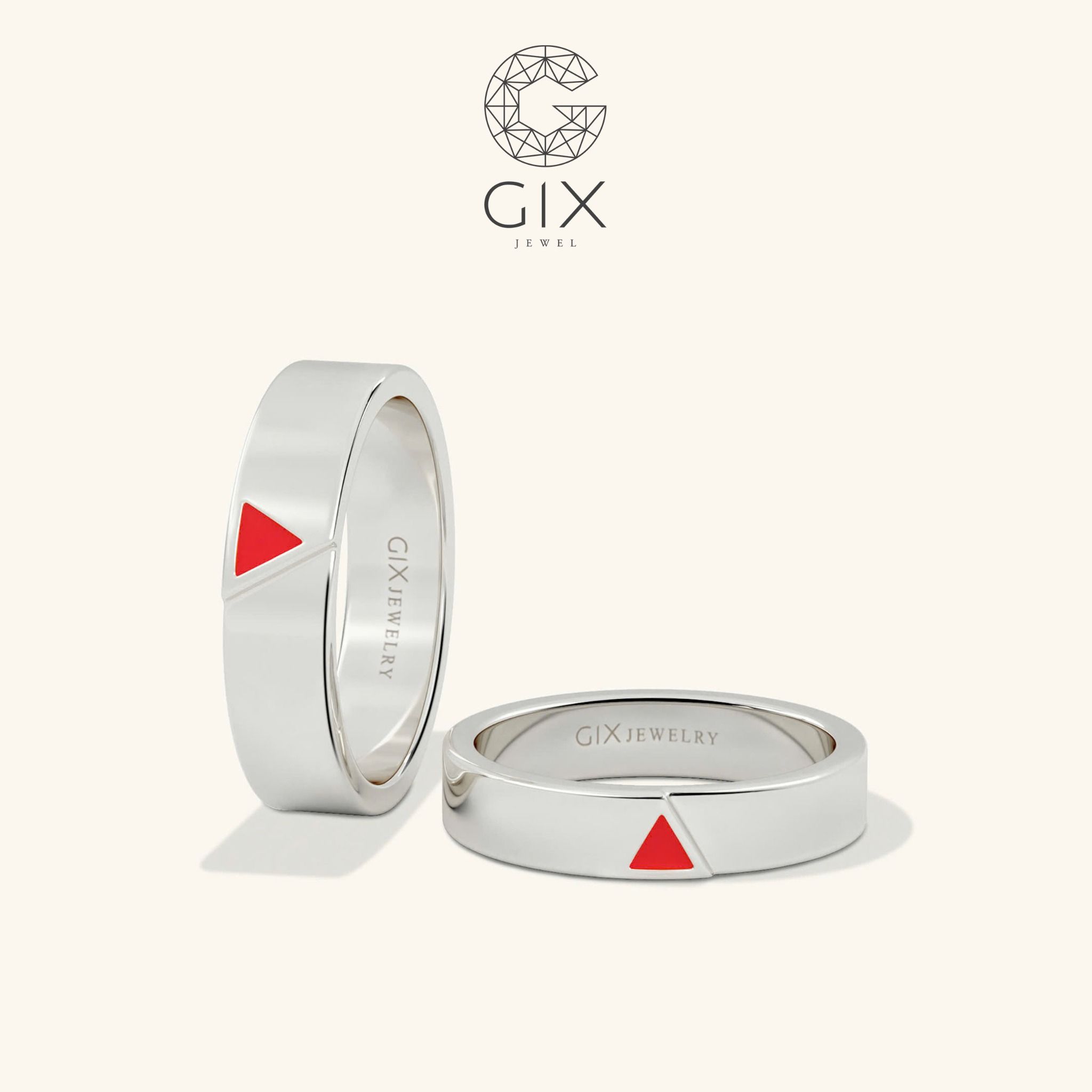 Nhẫn vàng cưới 18k trơn đẹp đơn giản sang trọng khắc chữ theo yêu cầu Gix Jewelry
