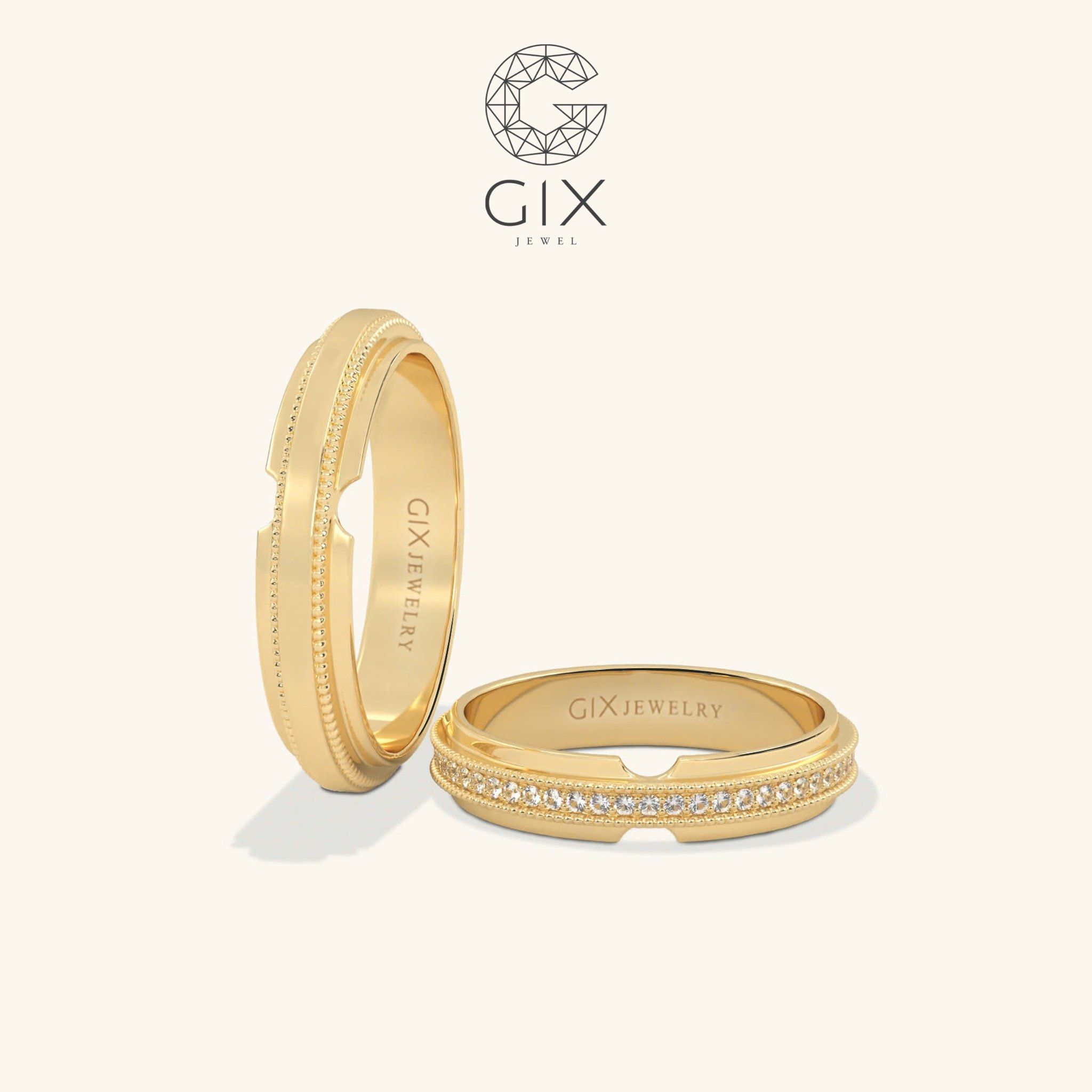 Nhẫn cặp vô cực đính đá bạc cao cấp Gix Jewel - GCR25050064