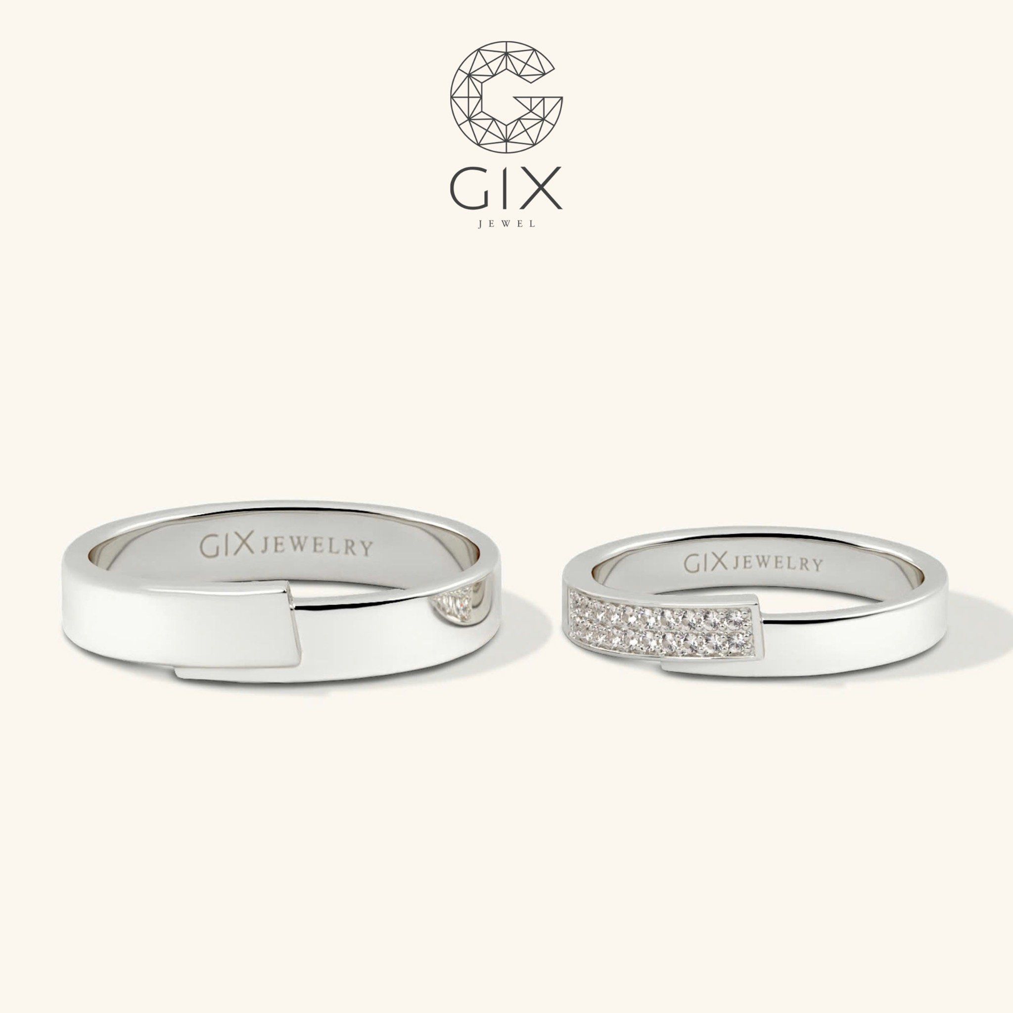 Nhẫn cưới vàng 18k đính kim cương đẹp Gix Jewelry - GCR25050062