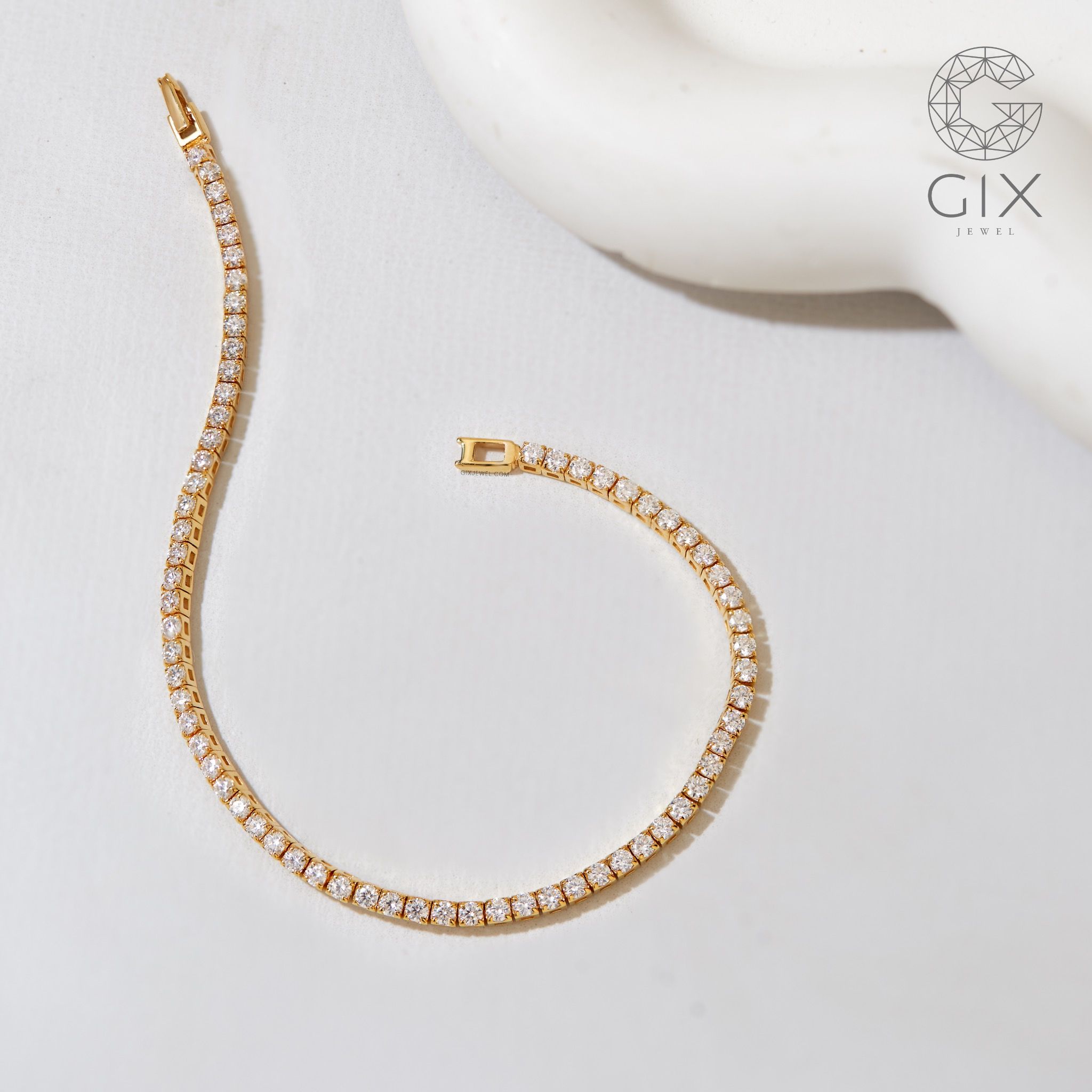 Lắc tay tennis nam nữ vàng 18k & bạc 925 Gix Jewel đính đá cao cấp TBBLT43