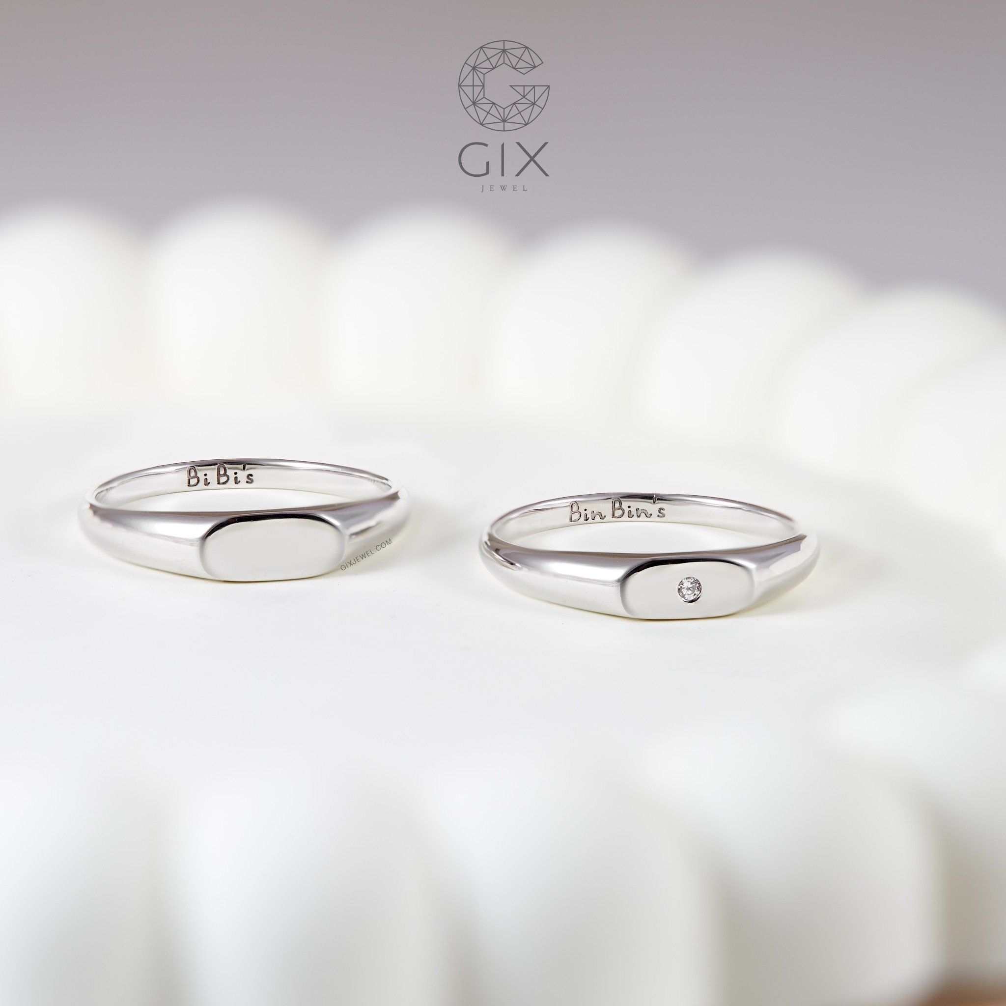 Nhẫn Cưới Vàng 10k Đôi Signet Ring Đẹp Gix Jewel - GCR25050129