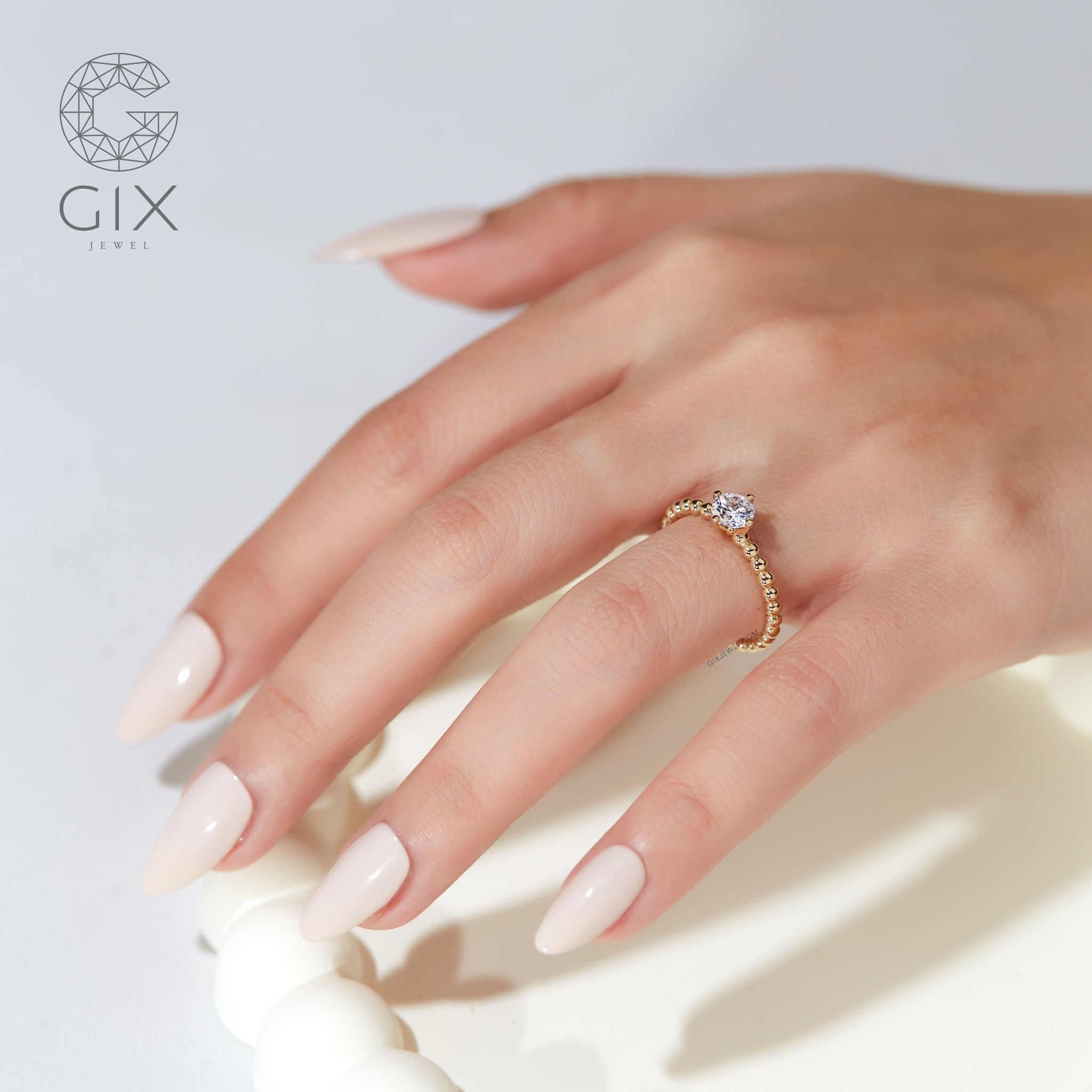 Nhẫn Cầu Hôn Dưới 5 Triệu Vàng Trắng Đẹp Giá Rẻ Kim Cương Moissanite Gix Jewel