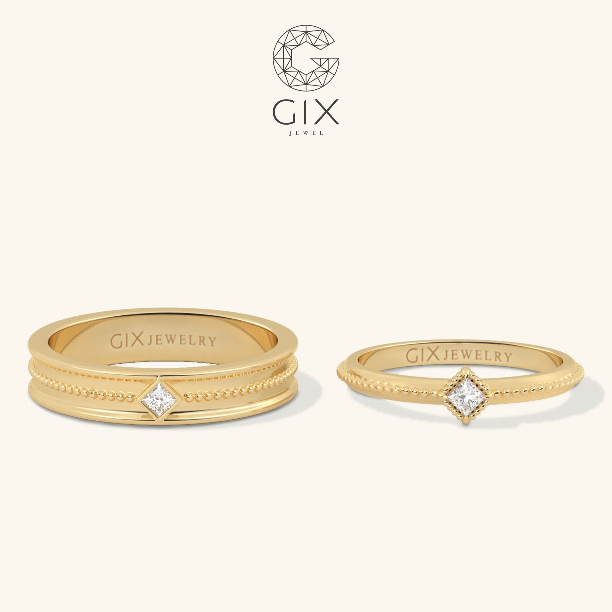 Nhẫn Cặp Bạc Đính Đá Cao Cấp Gix Jewel - GCR25050113