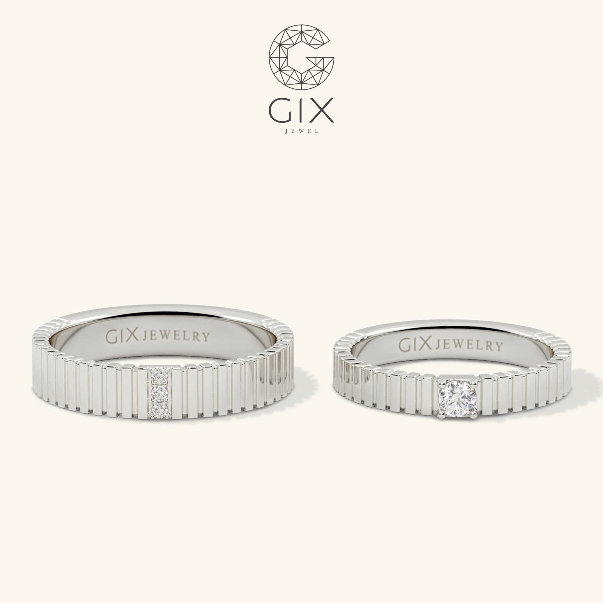 Nhẫn Đôi Đẹp Bạc 925 Gix Jewel - GCR25050115