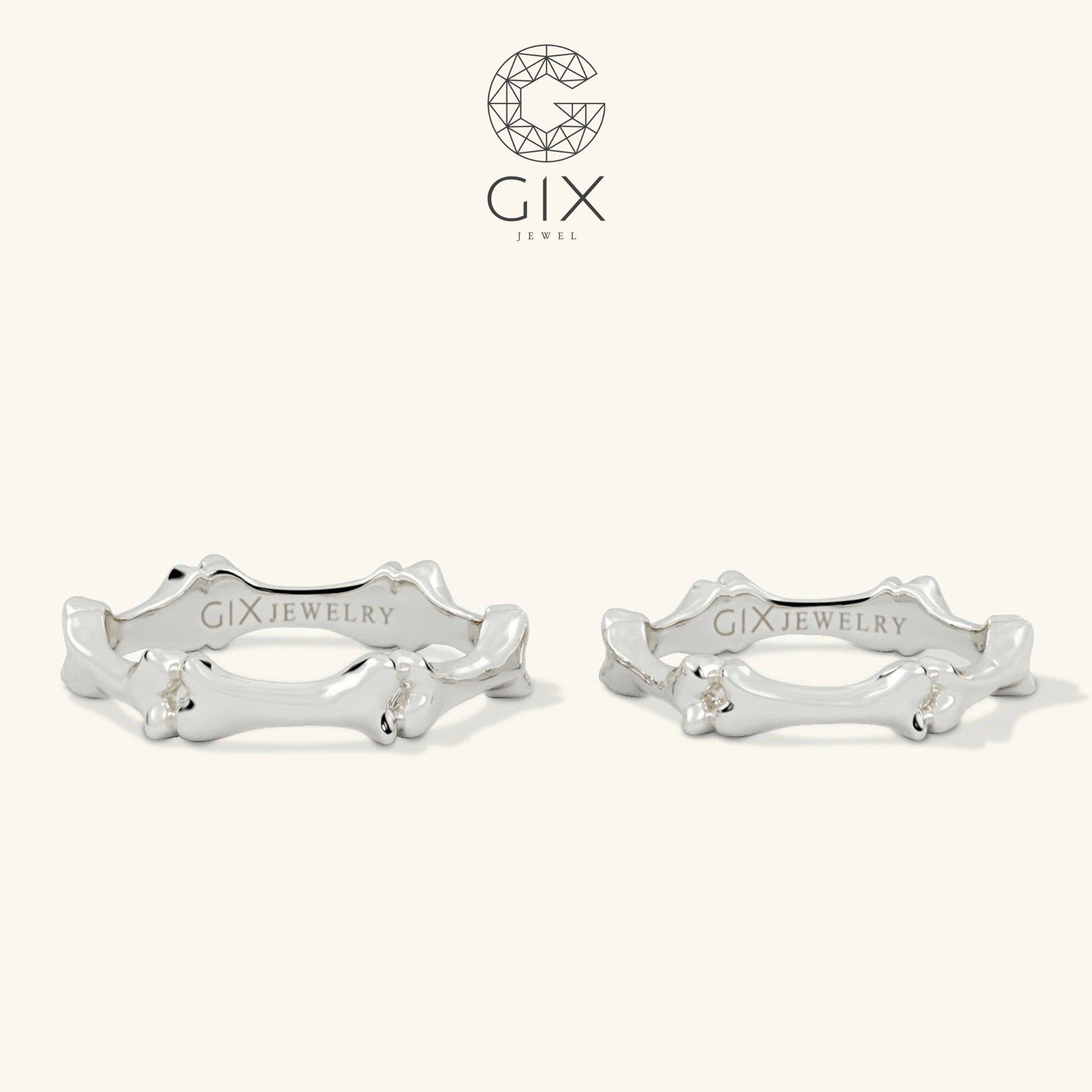 Nhẫn đôi đẹp hình xương cún Gix Jewel - GCR25050048