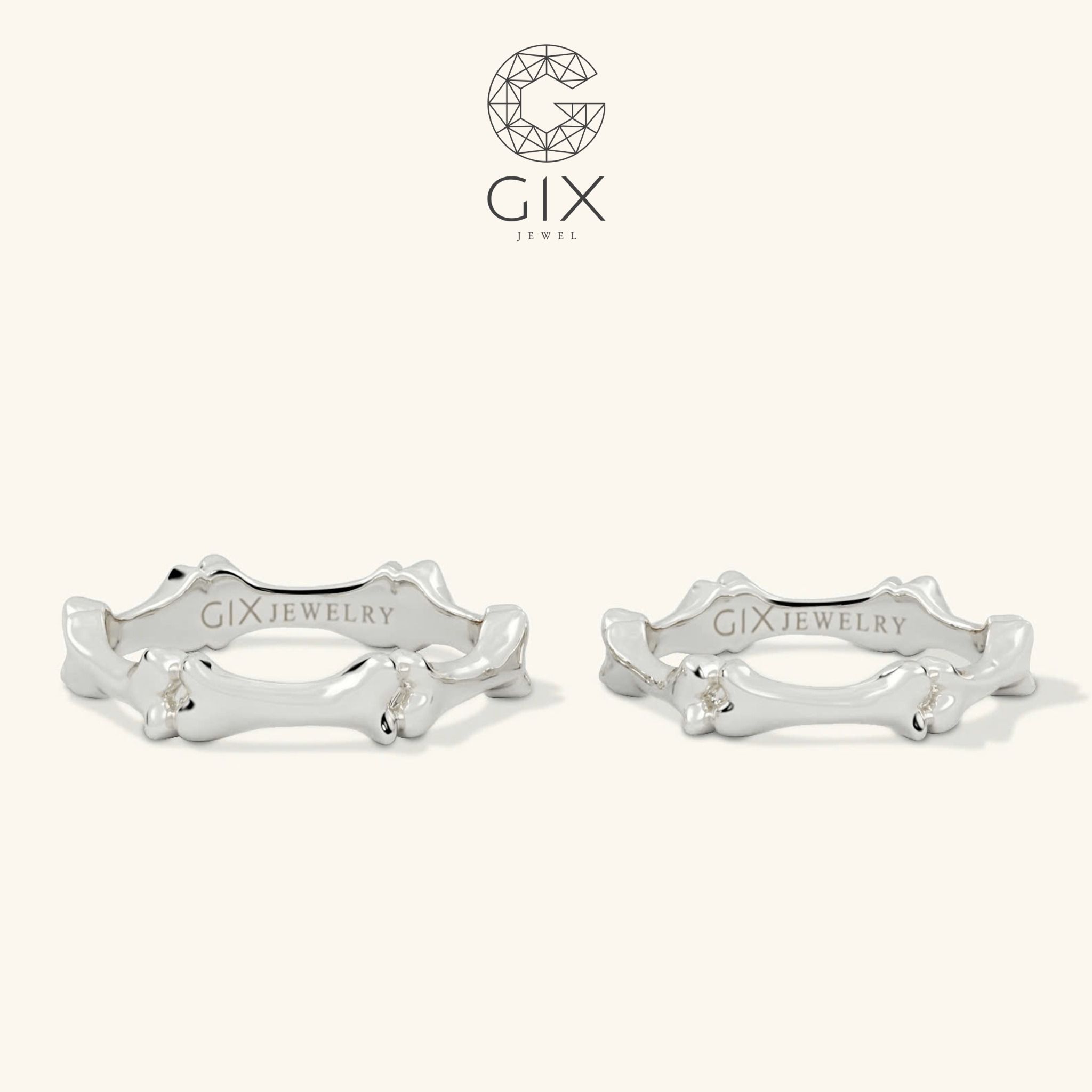 Nhẫn cưới đôi vàng 18k thiết kế độc đáo hoa văn dễ thương Gix Jewel
