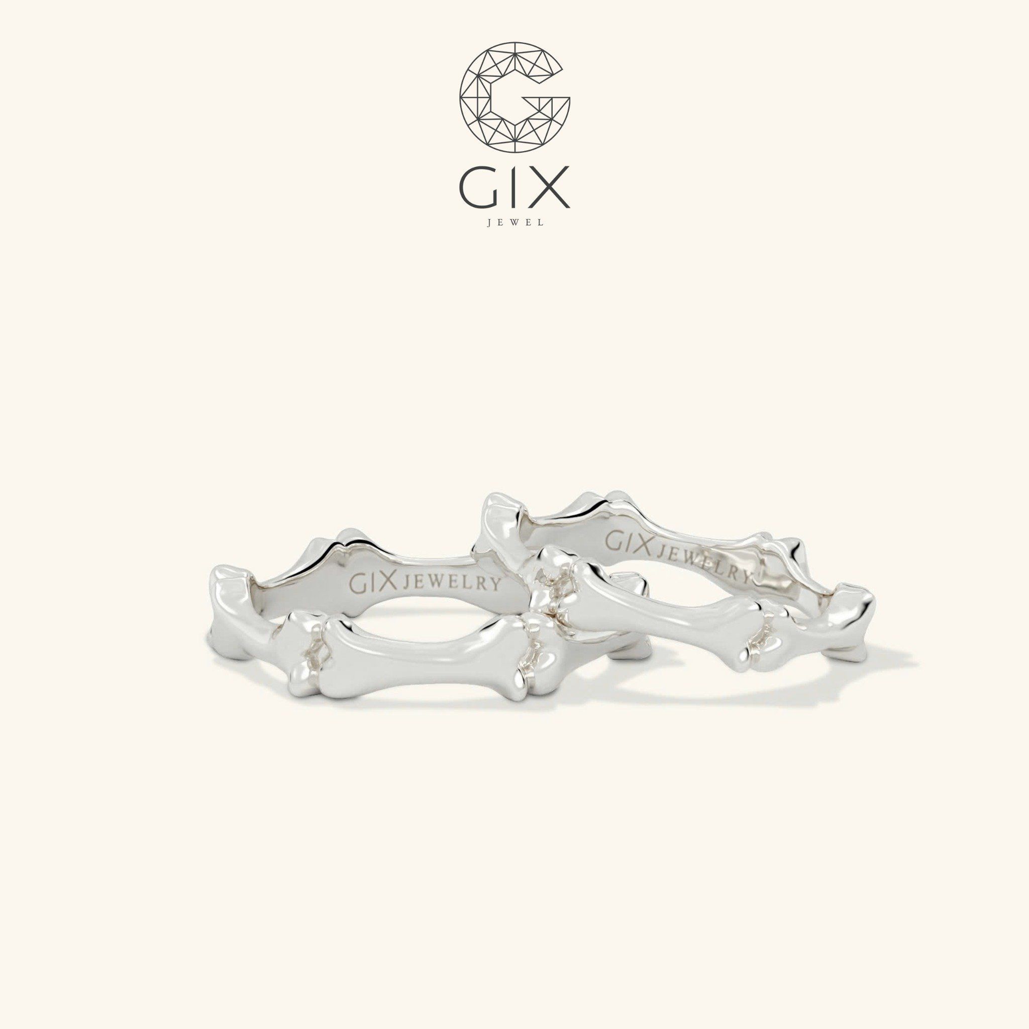 Nhẫn cưới vàng 18k thiết kế hình xương cún Gix - GCR25050048