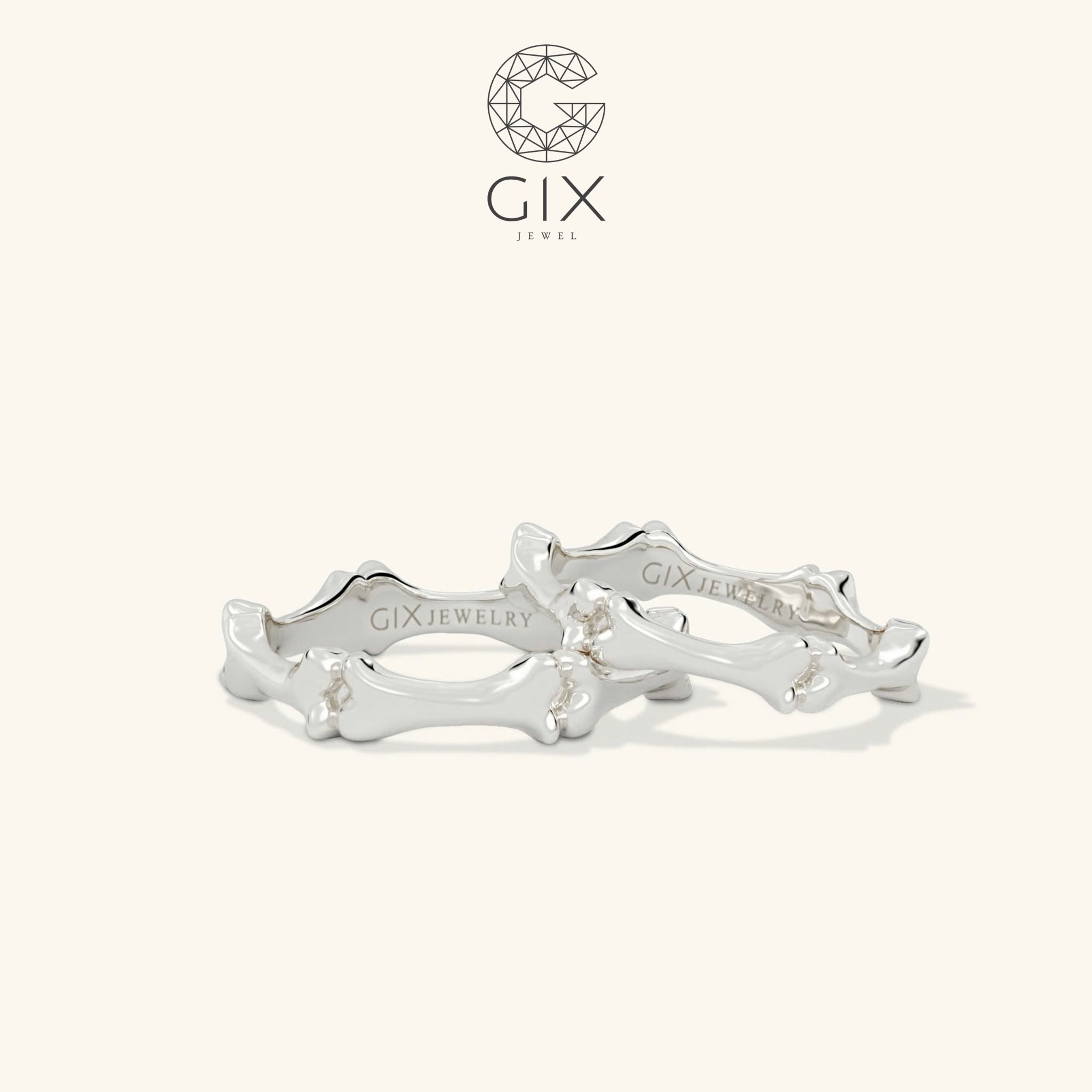 Nhẫn cưới đôi vàng 18k thiết kế độc đáo hoa văn dễ thương Gix Jewel