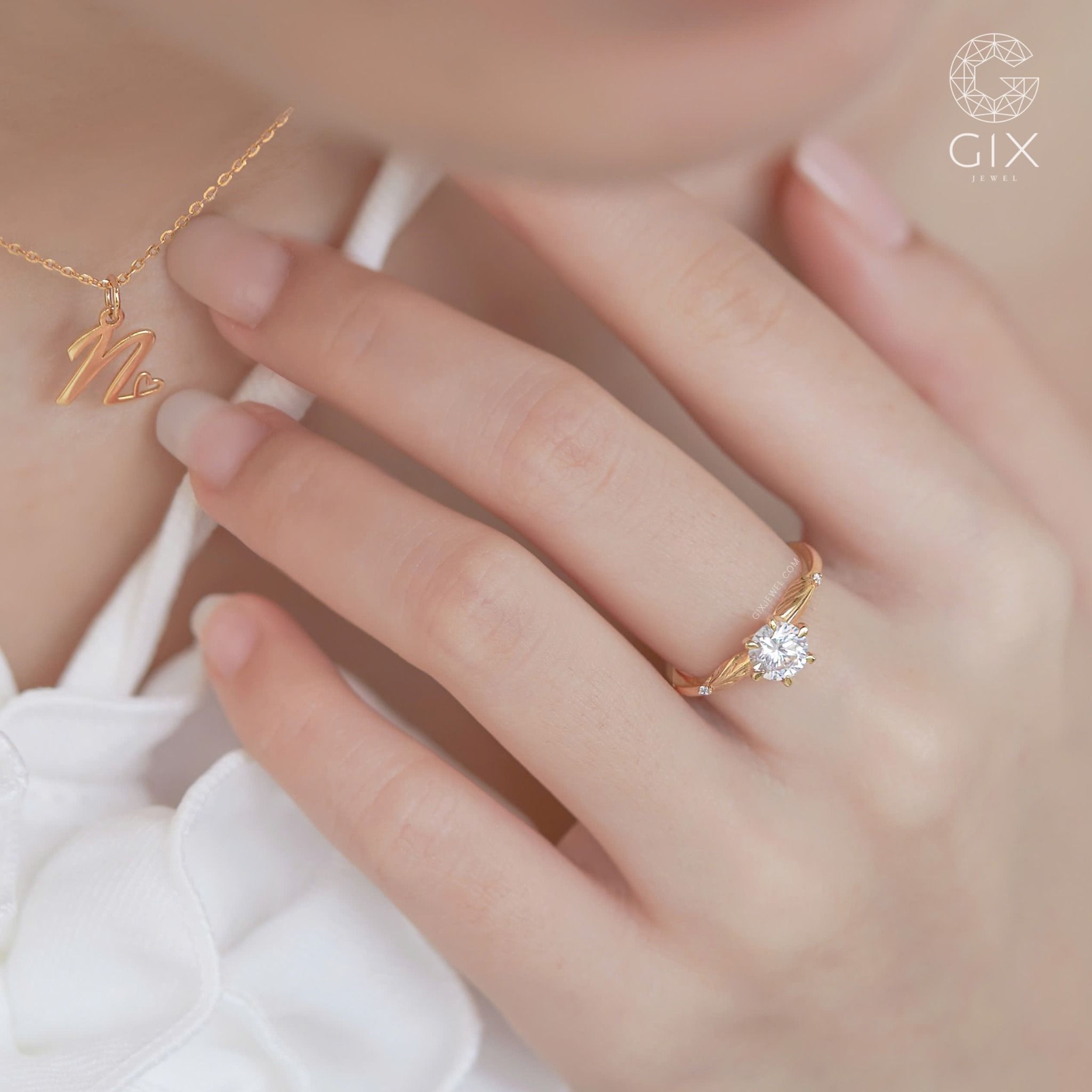 Nhẫn cầu hôn dưới 3 triệu đơn giản đẹp vàng 10k & bạc cao cấp giá rẻ đính đá nhân tạo Gixjewel