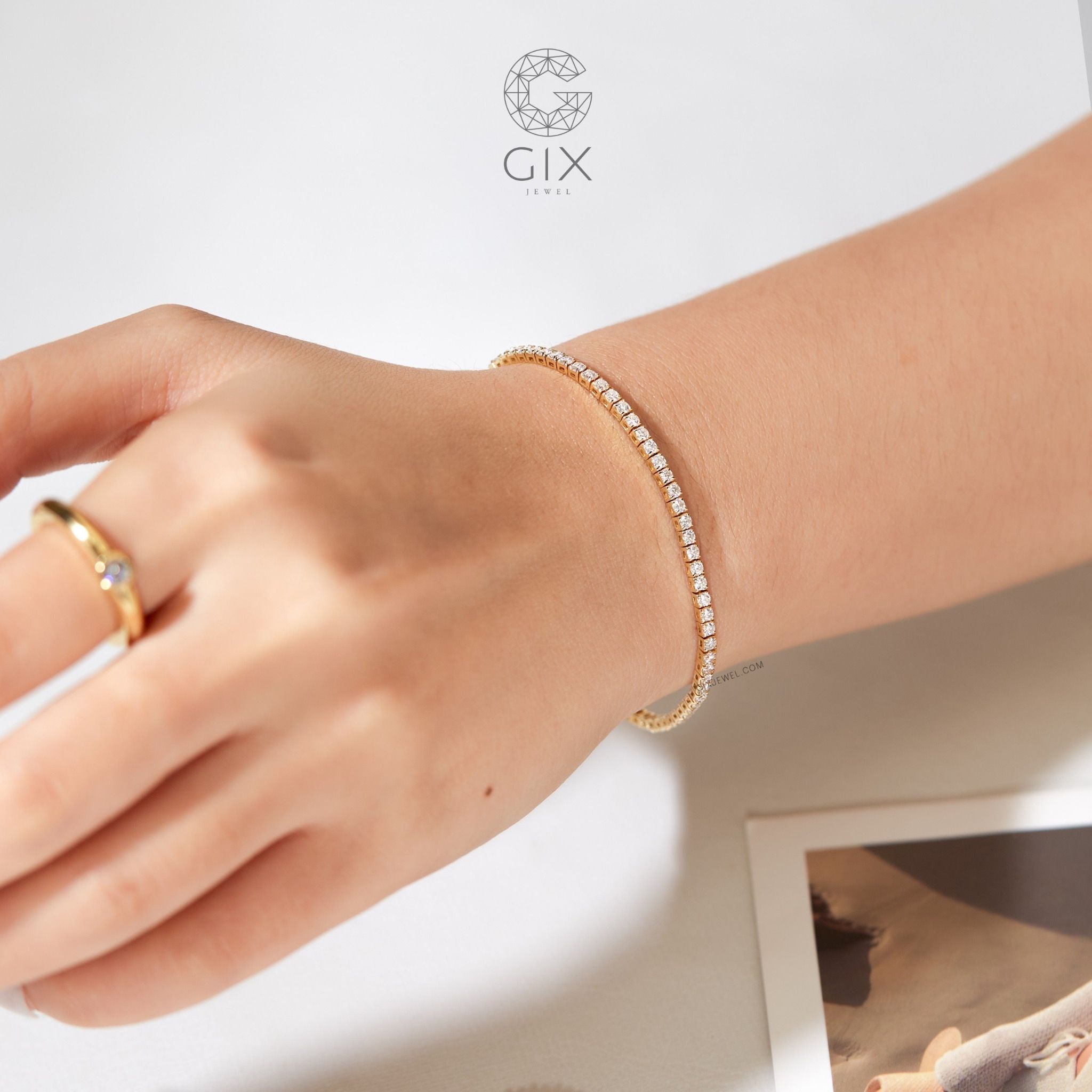 Lắc tay tennis nam nữ vàng 18k & bạc 925 Gix Jewel đính đá cao cấp TBBLT43