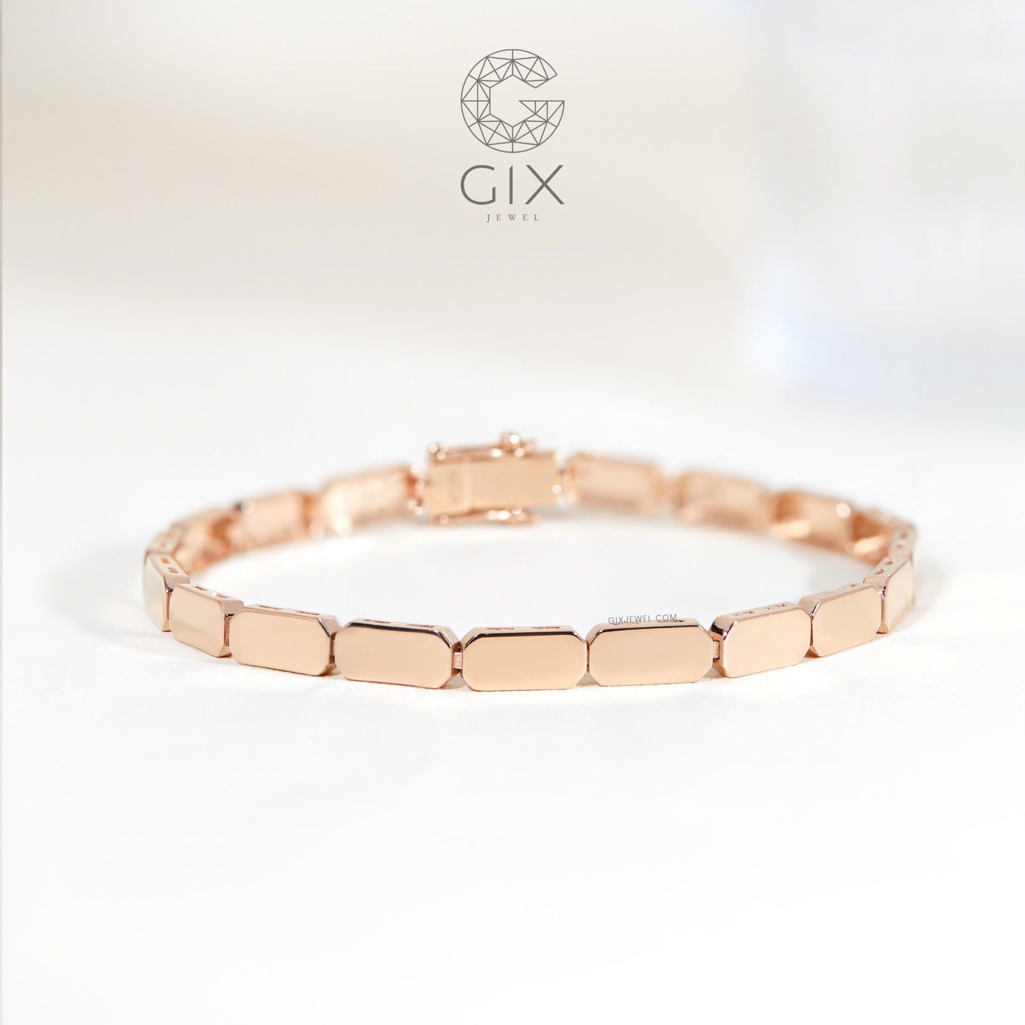 Vòng tay cặp đôi vàng 18k bản to handmade cao cấp đính kim cương đẹp Gixjewel