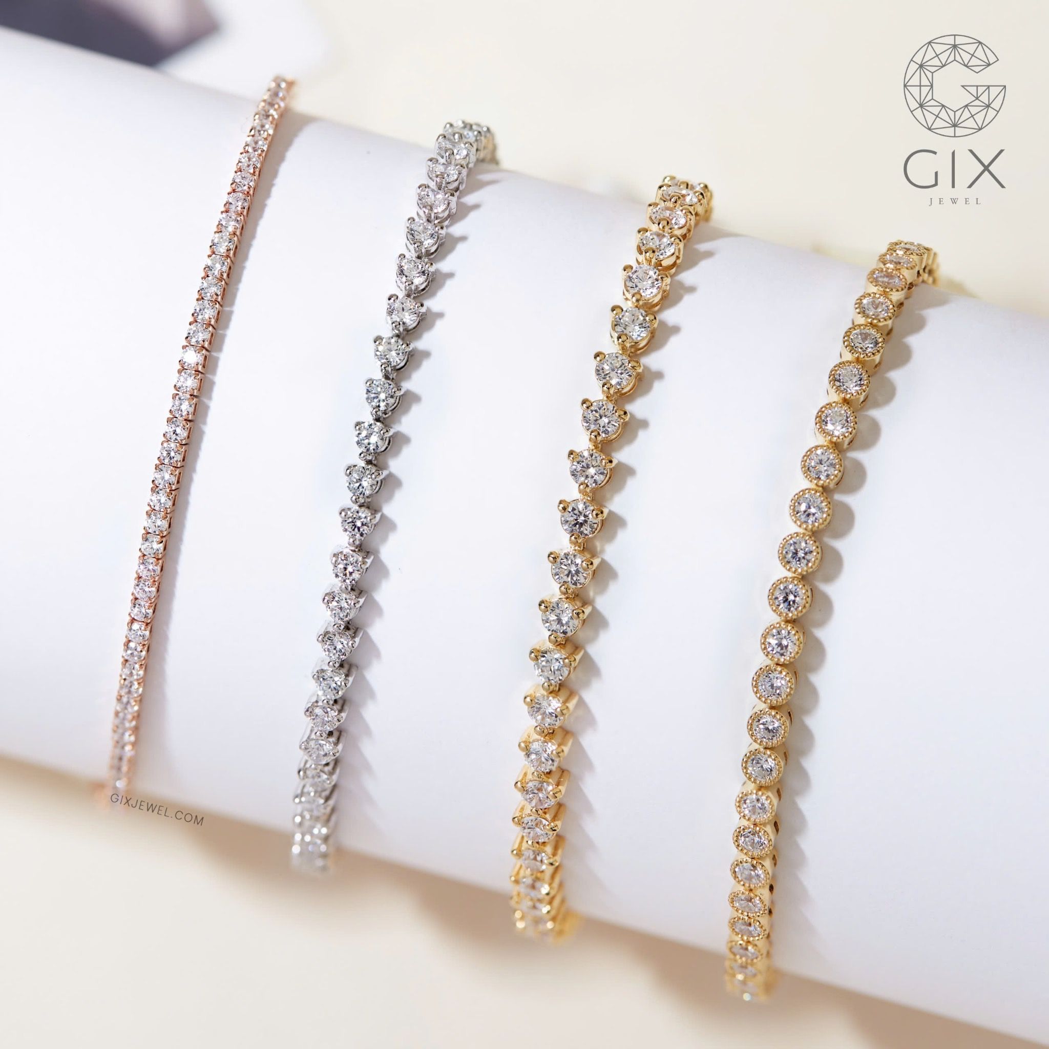 Vòng tay tennis chain vàng 18k bạc 925 đẹp nam nữ đính đá cao cấp