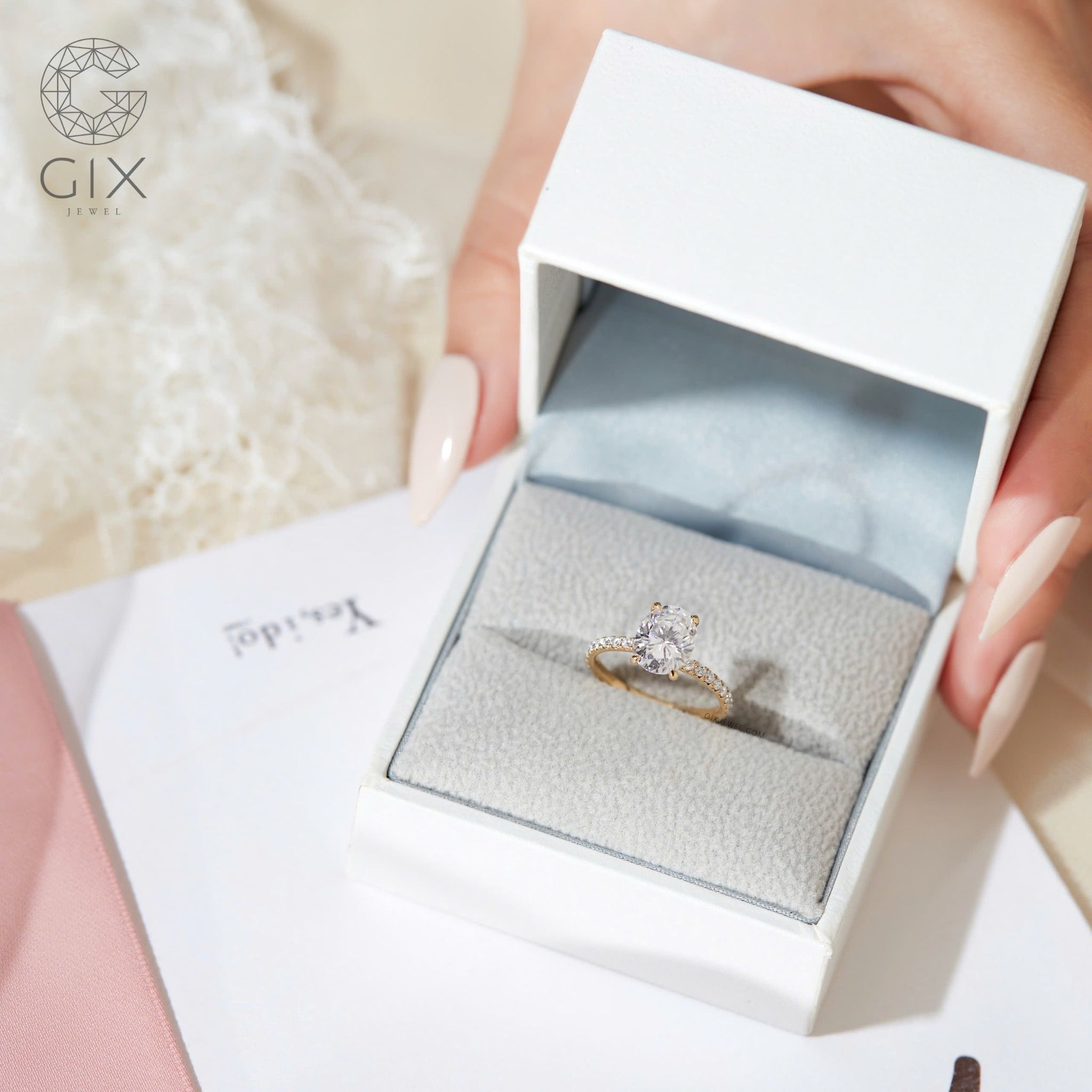 Nhẫn Cầu Hôn Kim Cương Dưới 10 Triệu Vàng 18K Đẹp Nhất Cho Bạn Gái Gix Jewel
