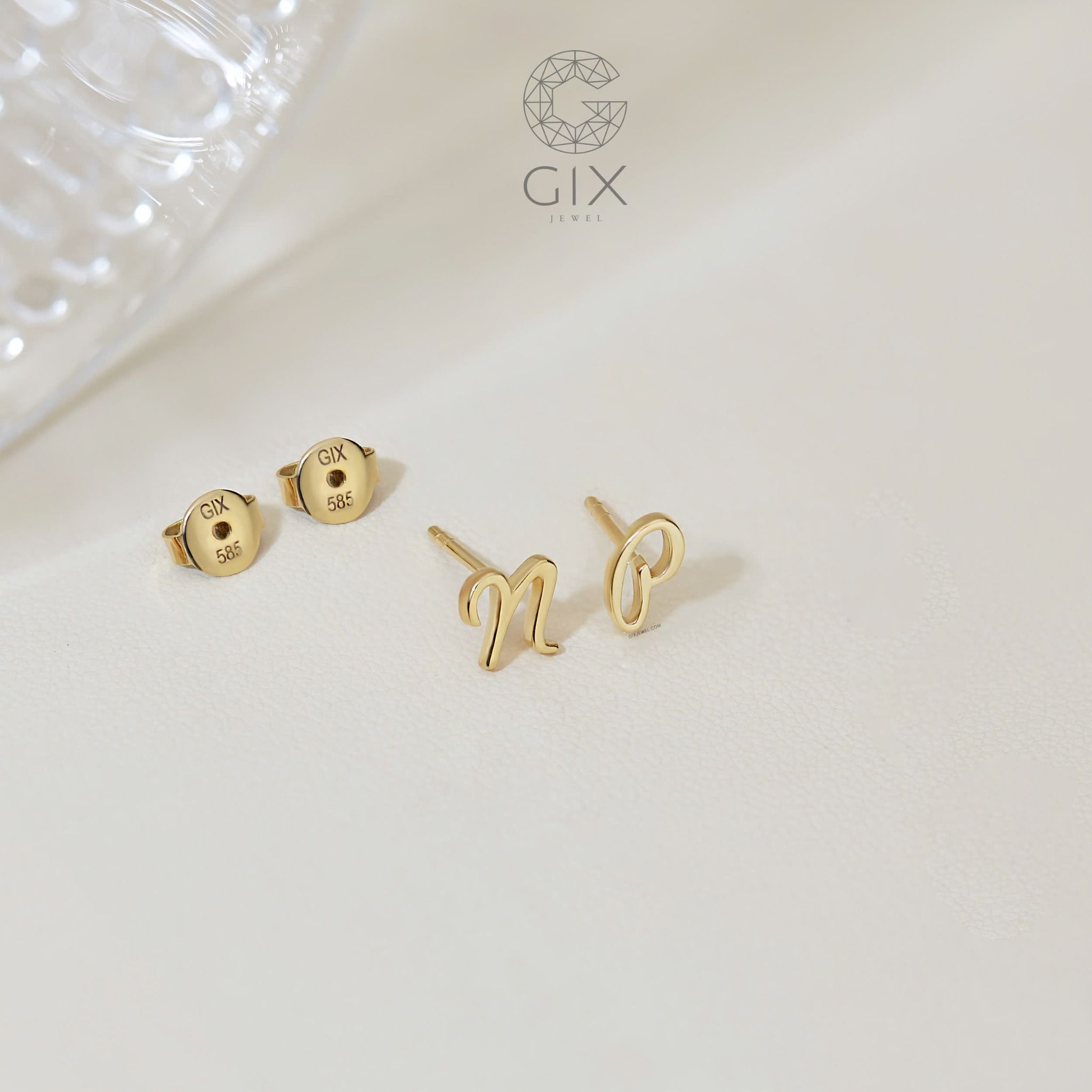 Bông tai chữ cái tên riêng bạc nữ đẹp mạ vàng Gix Jewel