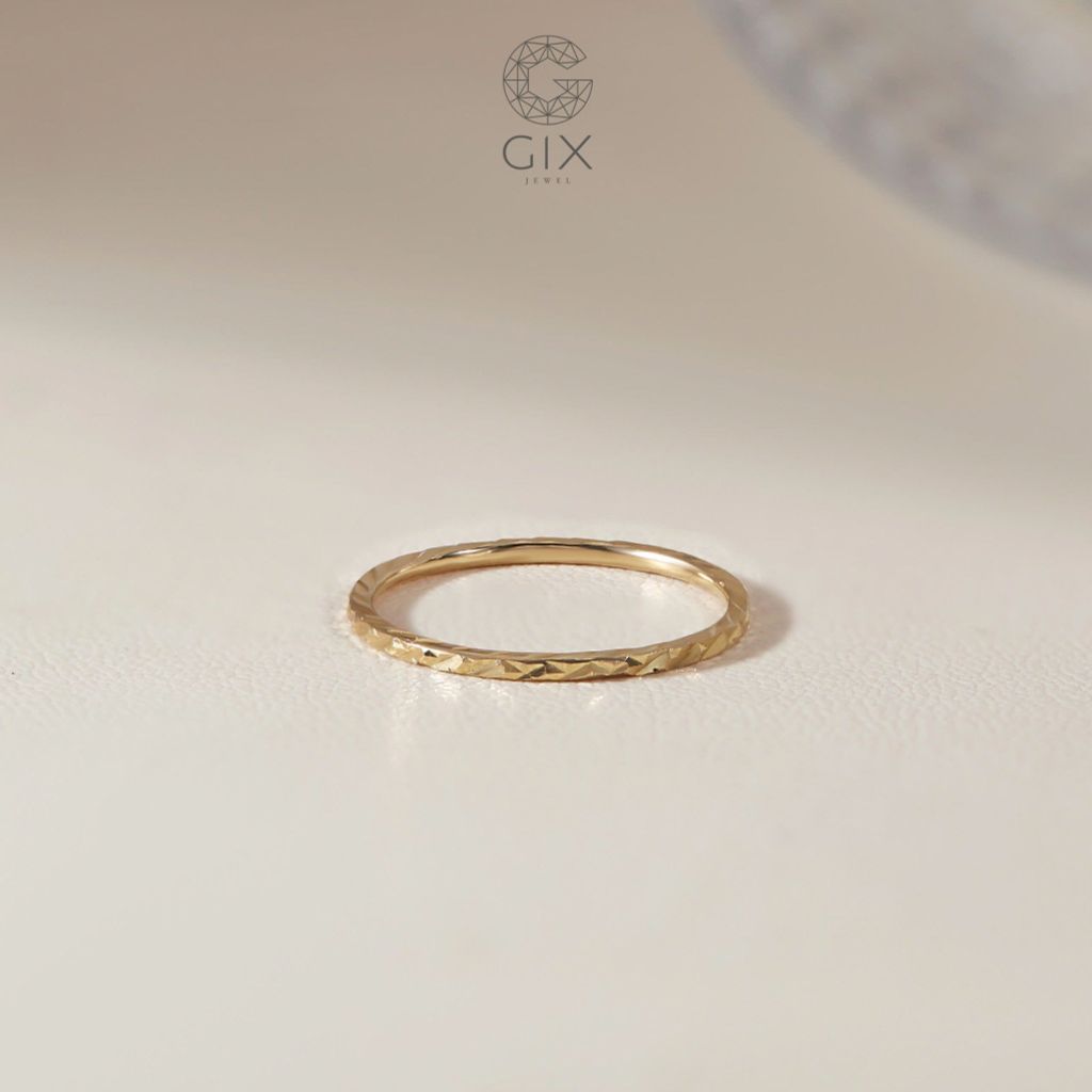 Nhẫn bạc 925 nữ đơn giản đẹp chạm hoạ tiết dọc tinh tế Gix Jewel