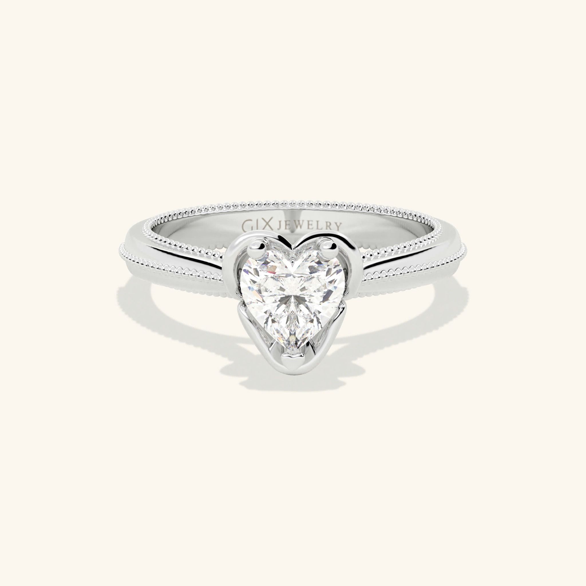 Nhẫn Đính Hôn Đơn Giản Vàng 18K Kim Cương Nhân Tạo Gix Jewelry