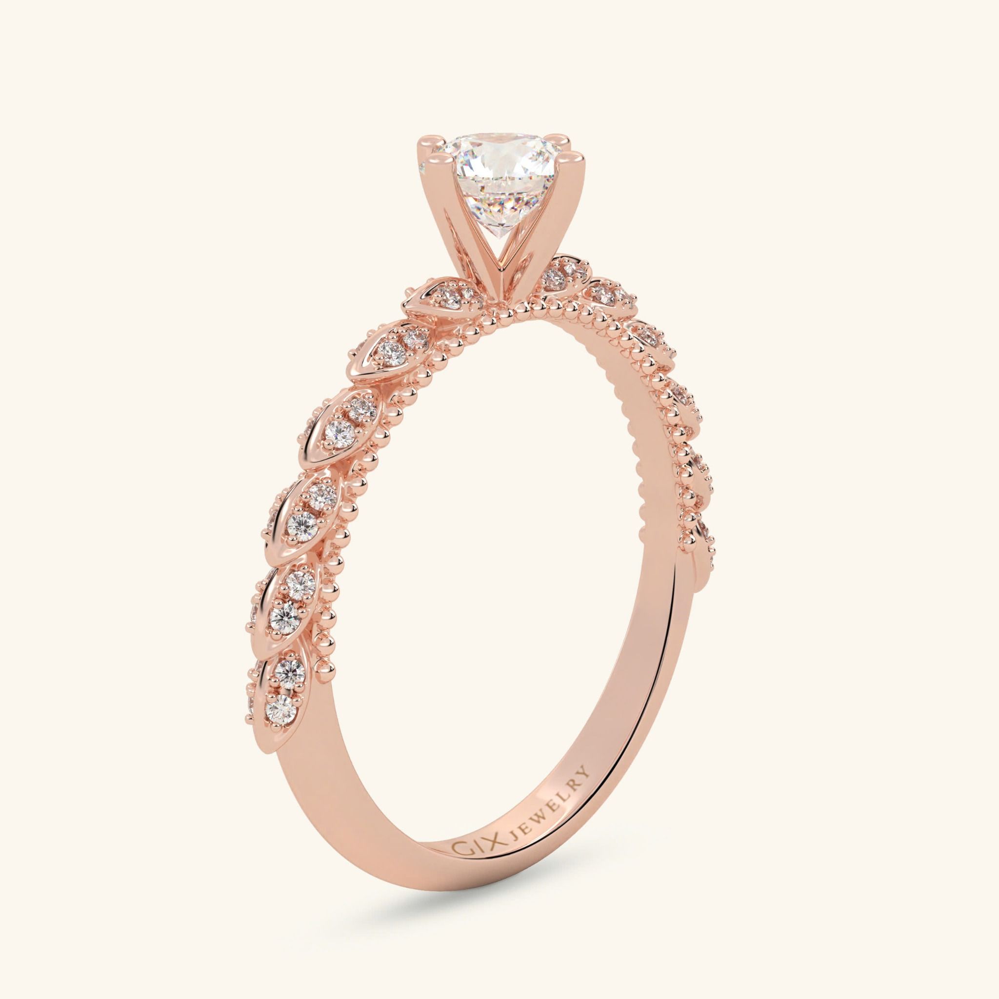Nhẫn cầu hôn vàng trắng kim cương moissanite siêu to rẻ đẹp dưới 10 triệu Gixjewelry