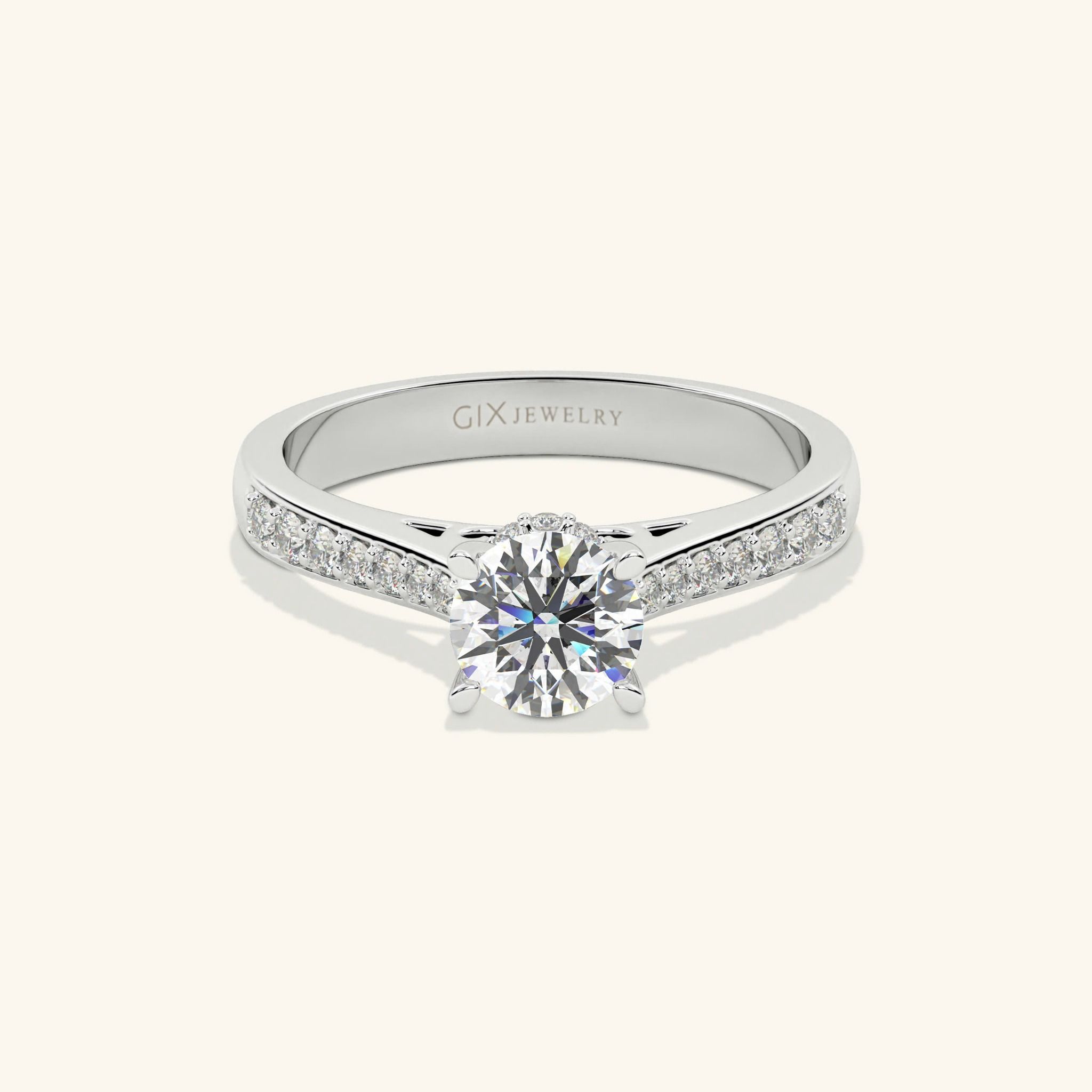 Nhẫn Đính Hôn Kim Cương Vàng 18K Đẹp Giá Rẻ Gix Jewelry