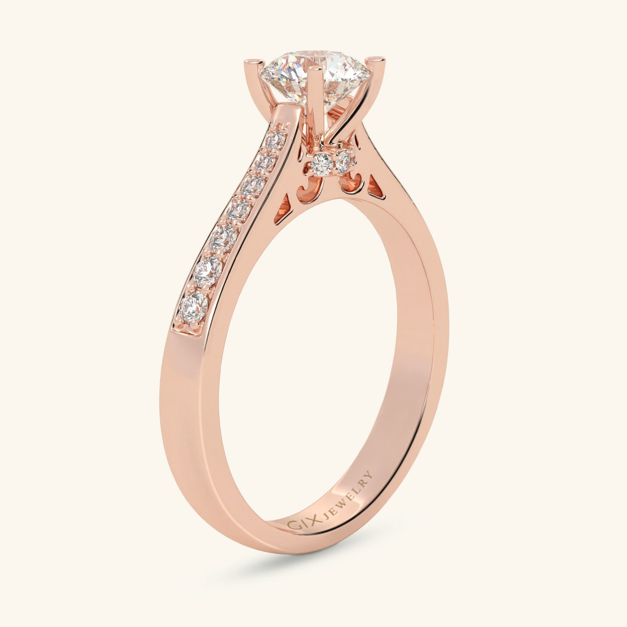 Nhẫn Đính Hôn Kim Cương Vàng 18K Đẹp Giá Rẻ Gix Jewelry