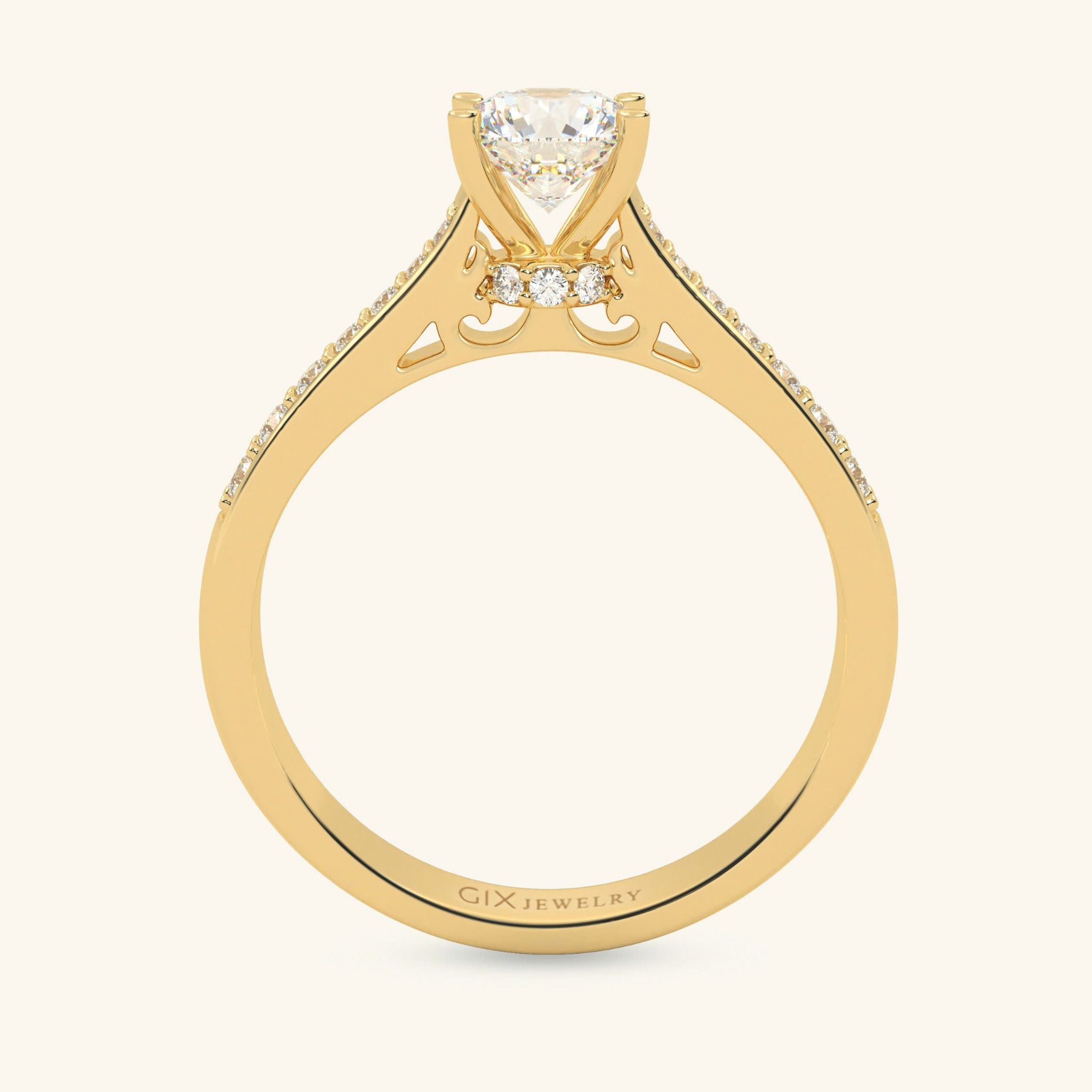 Nhẫn Đính Hôn Kim Cương Vàng 18K Đẹp Giá Rẻ Gix Jewelry