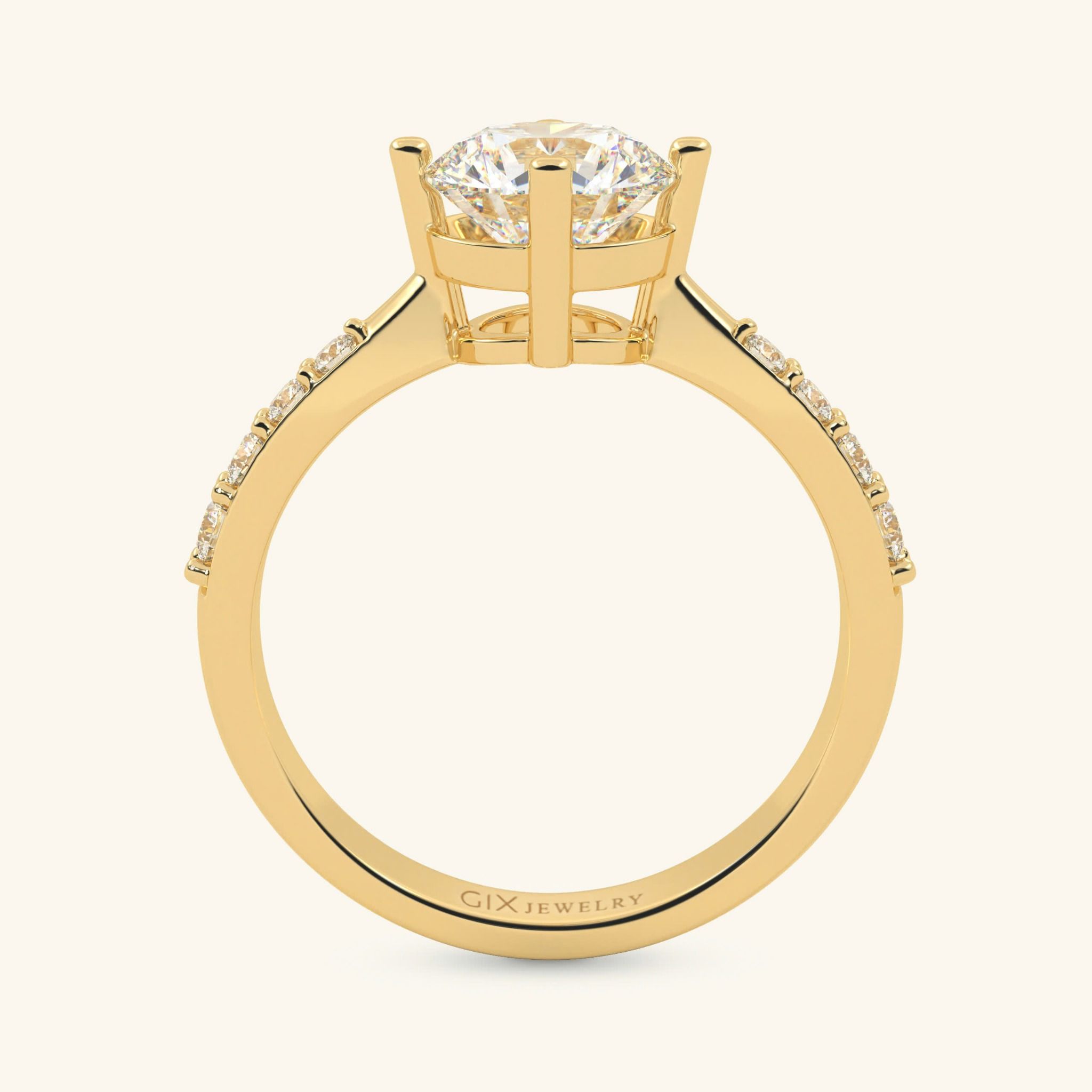 Nhẫn Kim Cương Cầu Hôn Vàng 18K Tặng Bạn Gái Đính Moissanite Gix Jewel