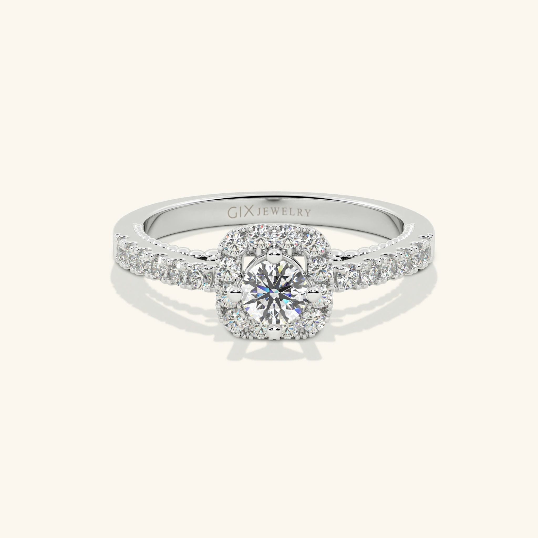 Nhẫn cầu hôn vàng tây 18k đẹp đính hột xoàn siêu to Gixjewel