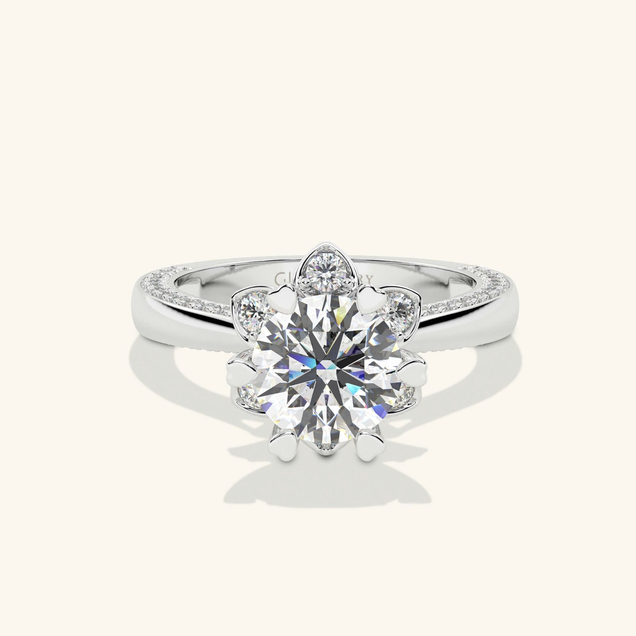 Nhẫn Cầu Hôn Mạ Vàng 18K Đính Kim Cương Trái Tim Đẹp Nhất Gix Jewel