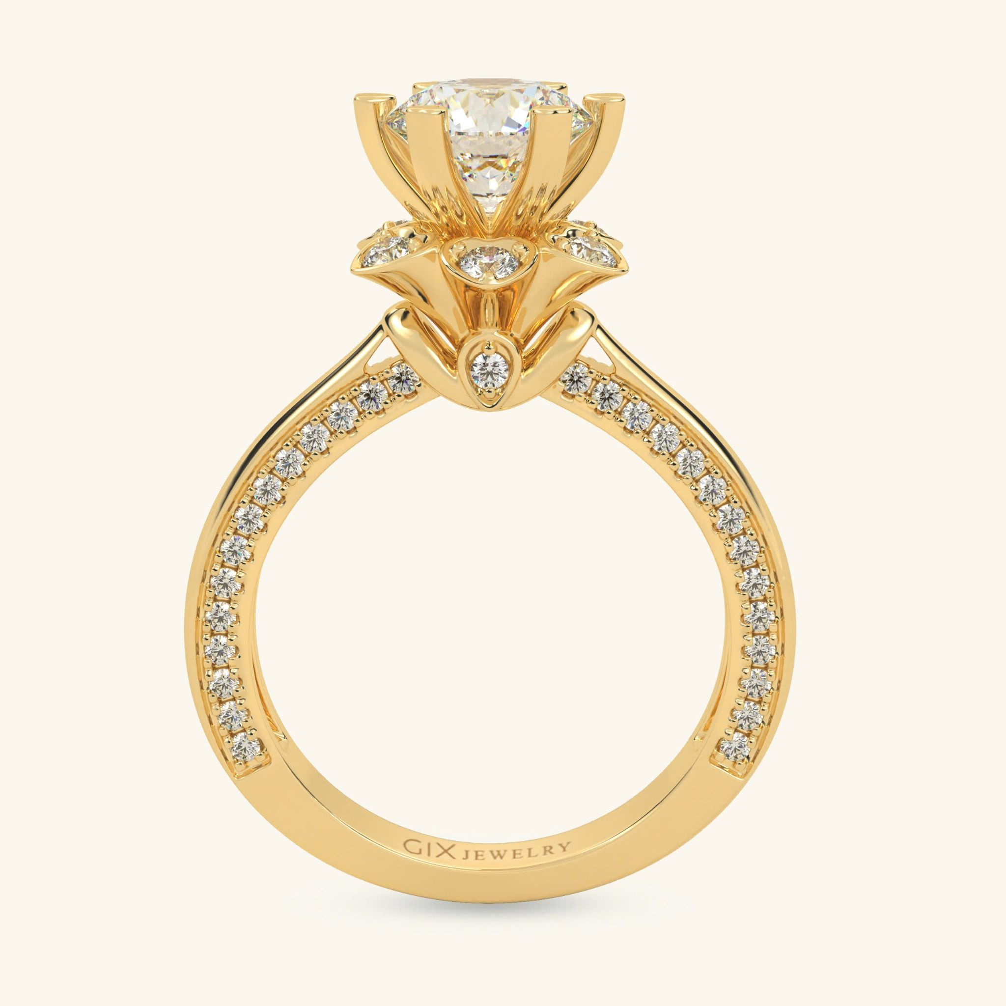 Nhẫn Cầu Hôn Mạ Vàng 18K Đính Kim Cương Trái Tim Đẹp Nhất Gix Jewel