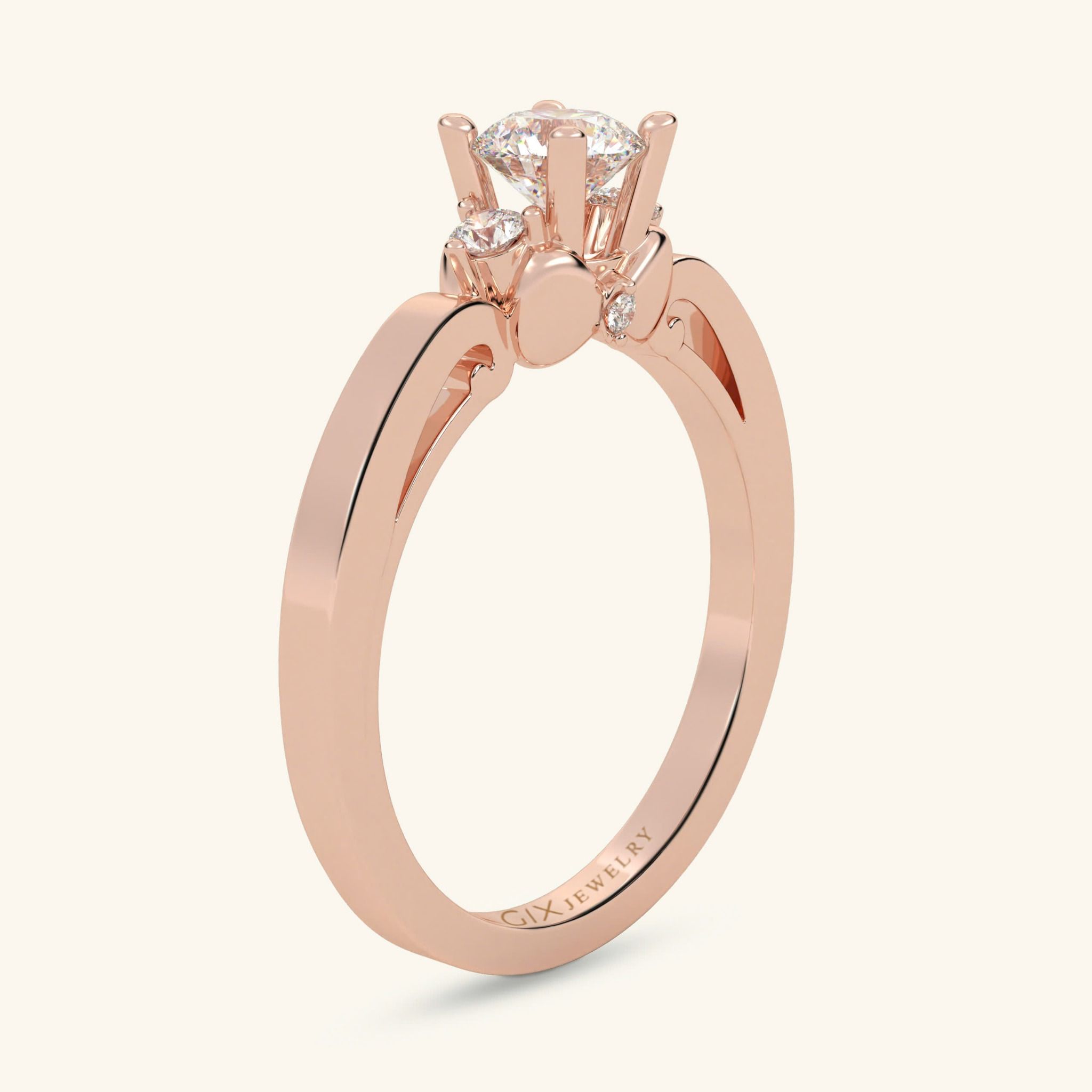 Nhẫn Cầu Hôn Vàng Trắng Đính Kim Cương Nhân Tạo Đẹp Tặng Bạn Gái Gix Jewel