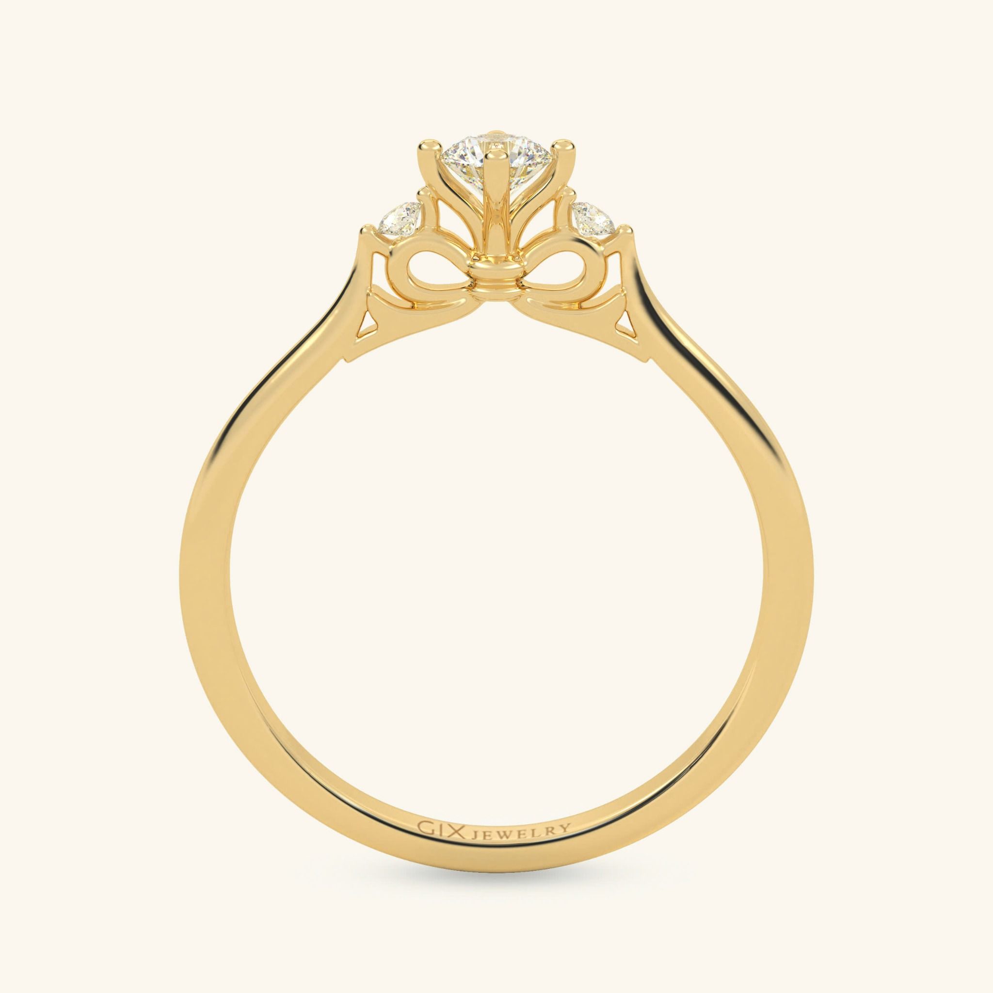 Nhẫn Bạc Cầu Hôn Mạ Vàng 18K Đơn Giản Đính Kim Cương Nhân Tạo Đẹp Nhất Gix Jewel
