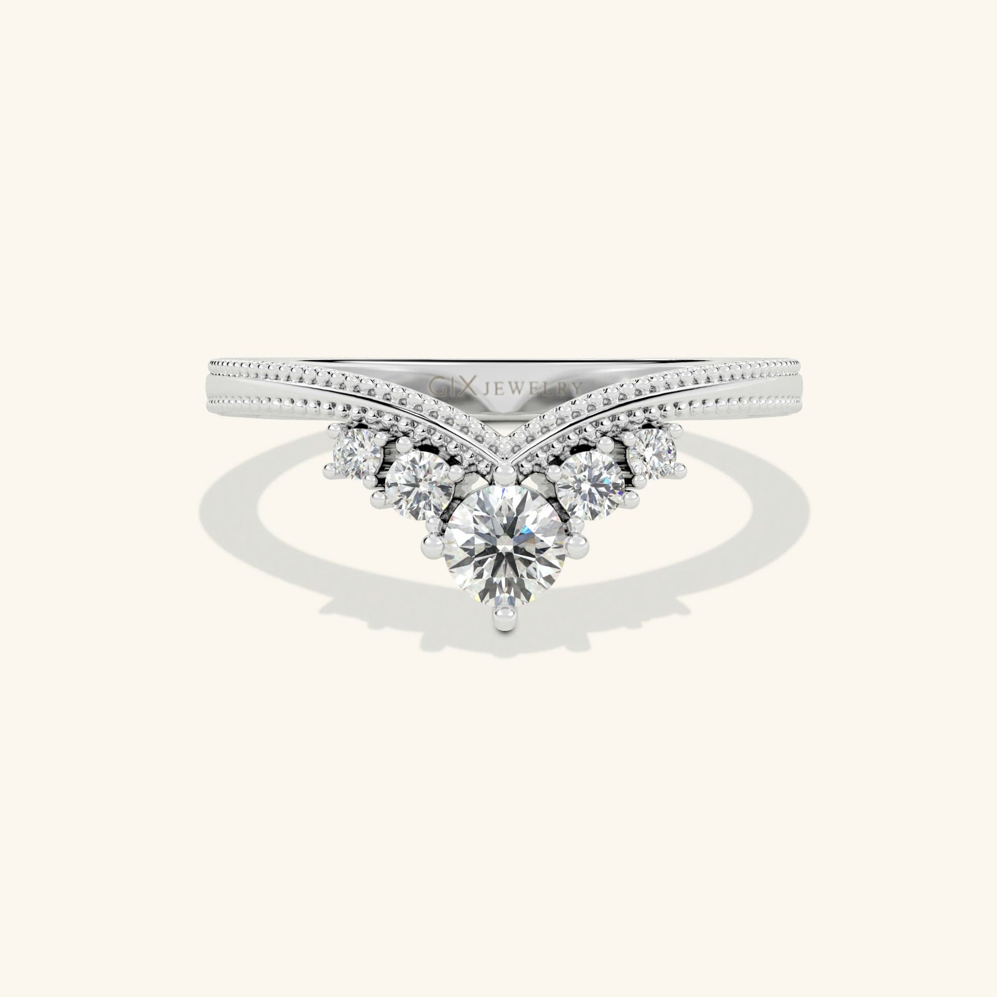 Nhẫn Đính Hôn Đẹp Infinity Love Vàng Trắng 18K Đơn Giản Đính Kim Cương Cho Nữ Gix Jewel