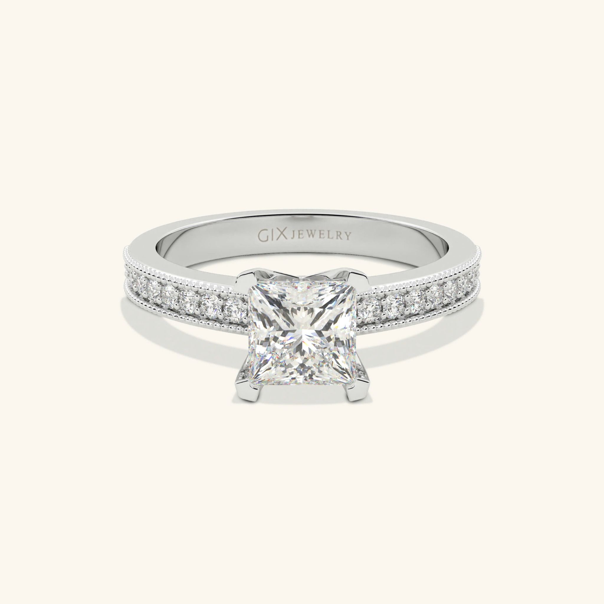 Mẫu Nhẫn Cầu Hôn Vàng Trắng Đính Kim Cương Siêu To Dưới 10 Triệu Tặng Bạn Gái Gix Jewelry