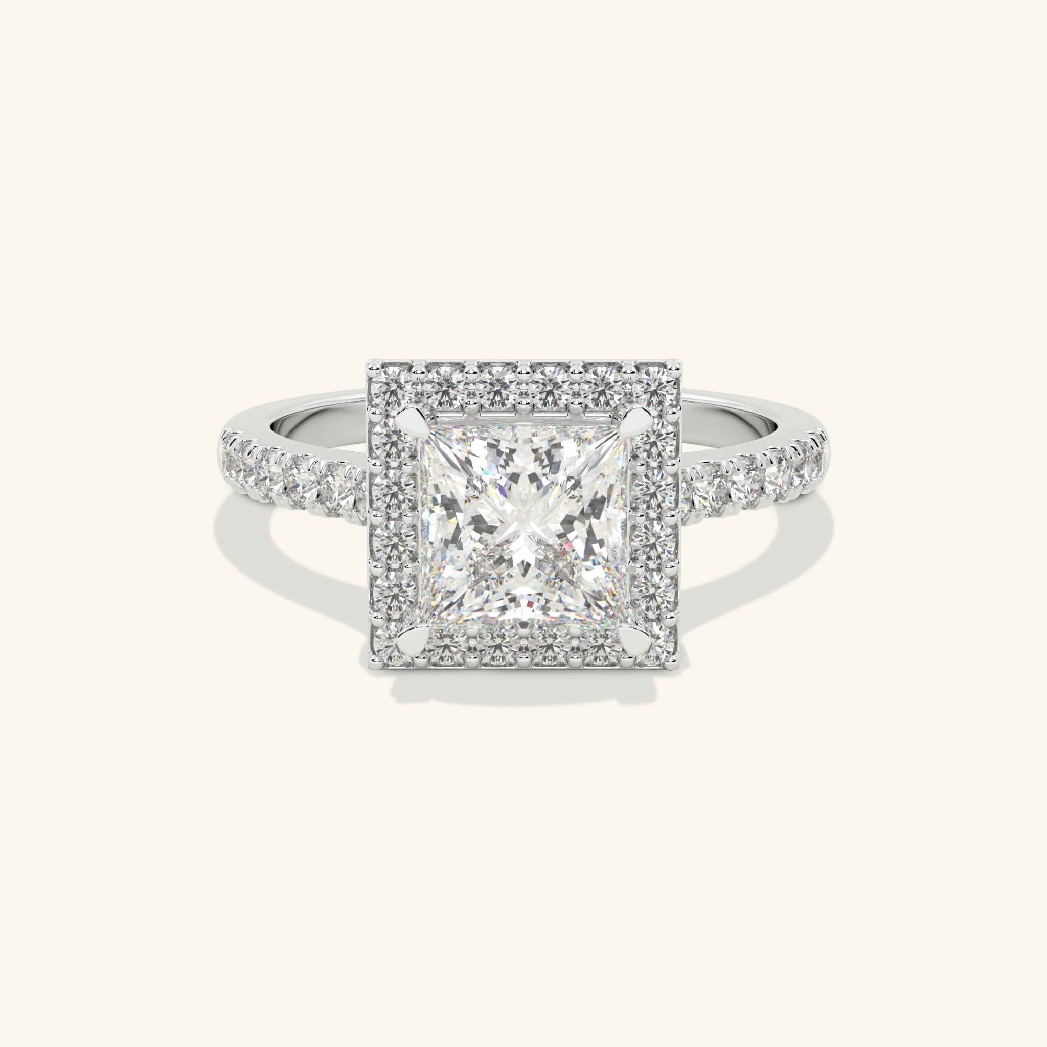 Nhẫn đính hôn đẹp vàng trắng 18k đính kim cương nhân tạo Gix