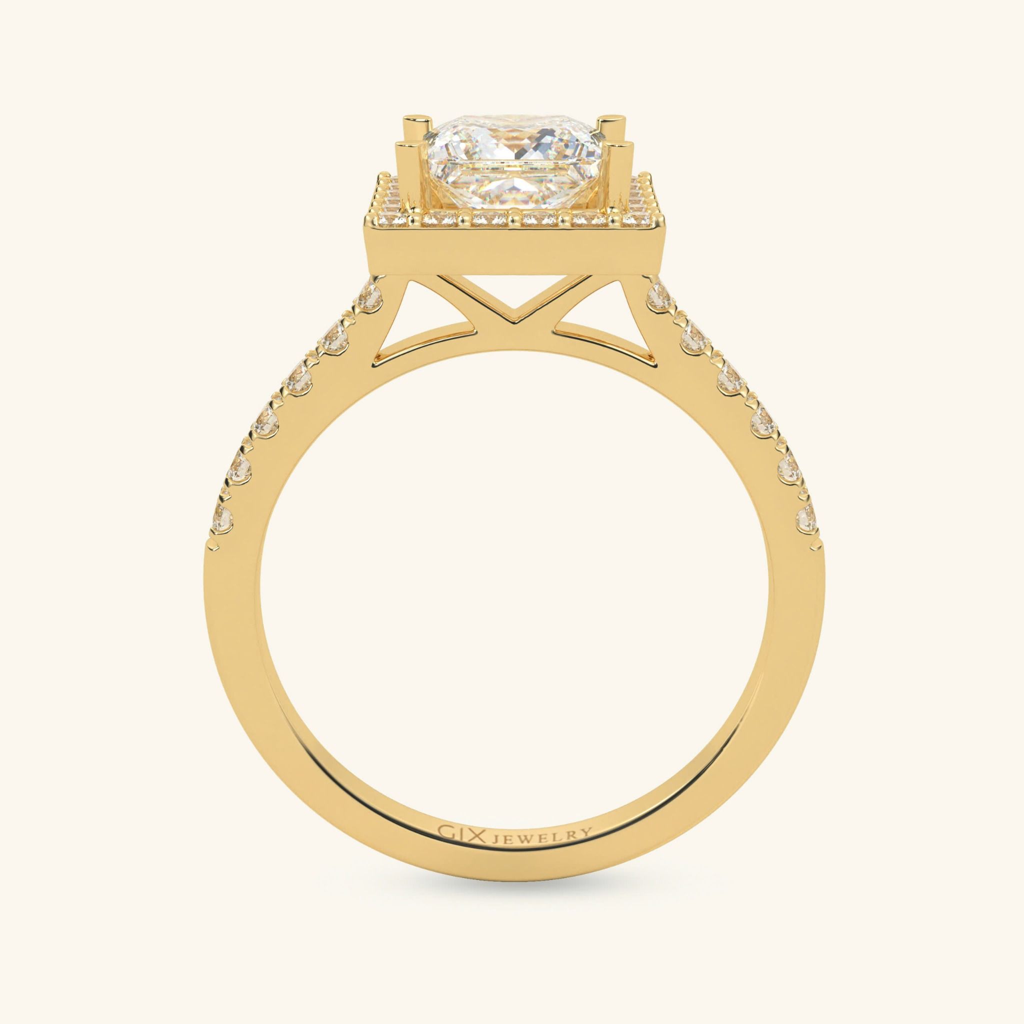 Nhẫn đính hôn đẹp vàng trắng 18k đính kim cương nhân tạo Gix