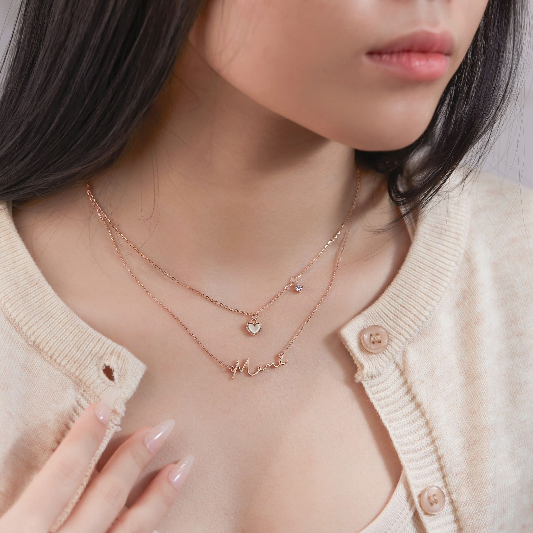 Mặt Dây Chuyền Vàng Hồng Khắc Chữ Mama Ý Nghĩa Theo Yêu Cầu Gix Jewel