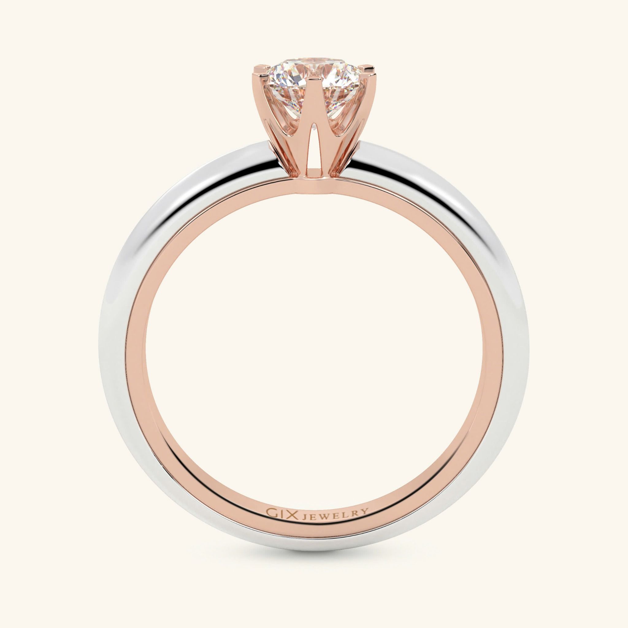 Nhẫn Kim Cương Đính Hôn Bằng Vàng Hồng 18K Đẹp Giá Rẻ Gix
