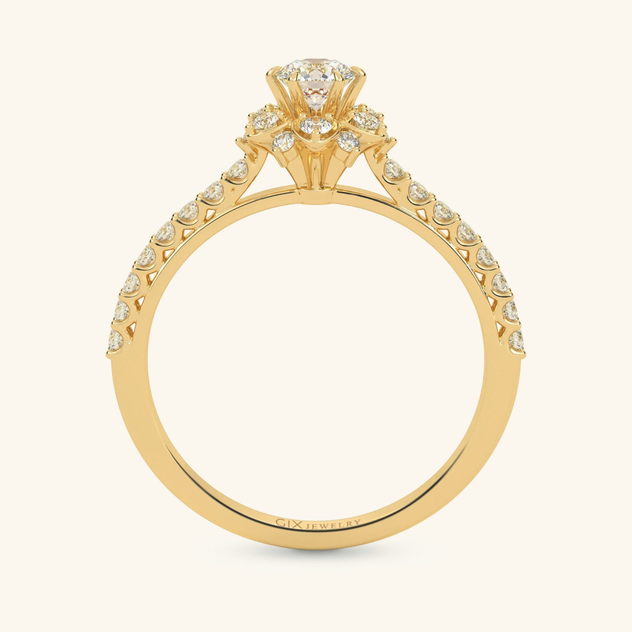 Nhẫn Cầu Hôn Dưới 5 Triệu Đơn Giản Vàng Trắng 18K Đính Kim Cương Moissanite Gix
