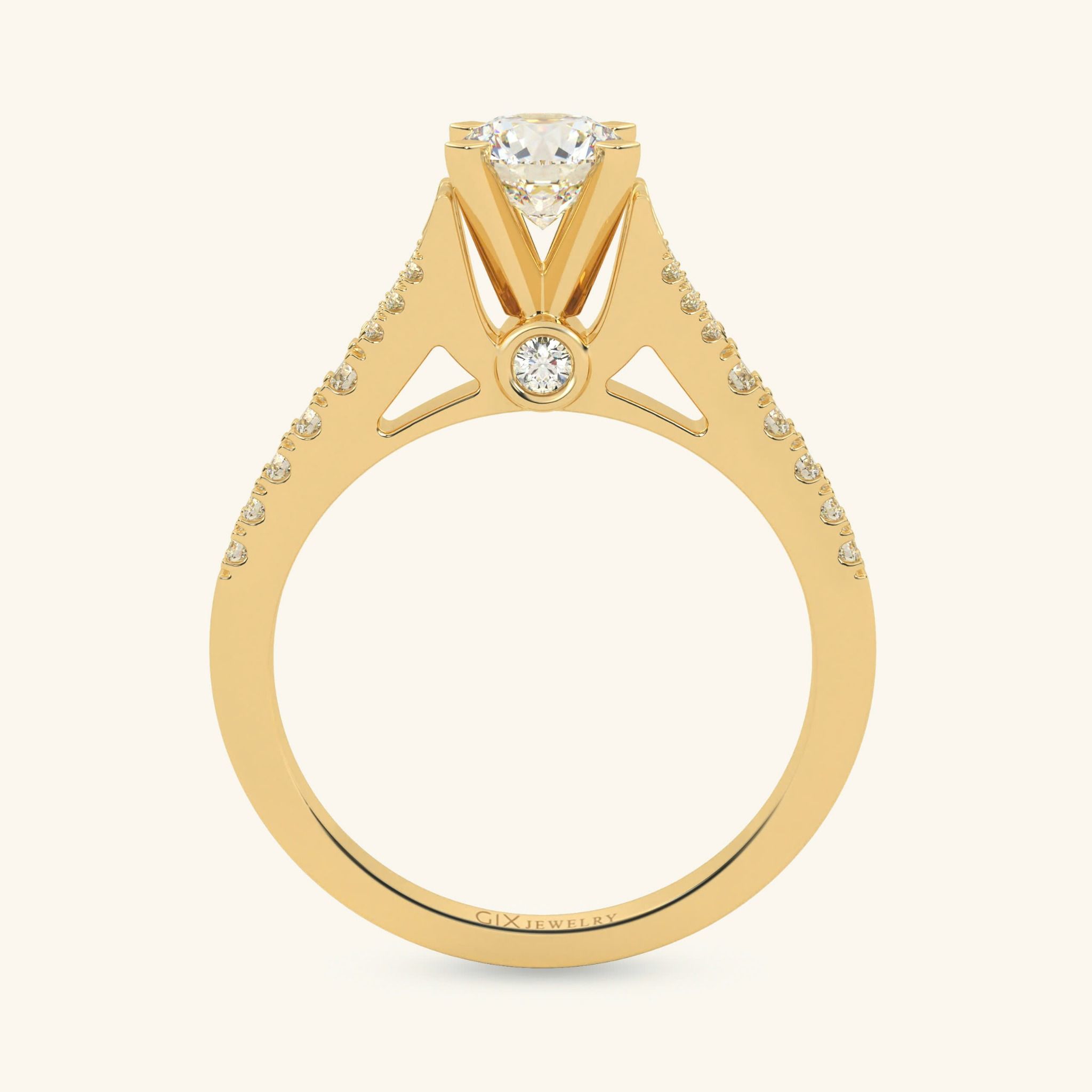 Nhẫn Cầu Hôn Kim Cương Vàng Trắng Đẹp Giá Rẻ Đính Moissanite Gix Jewelry