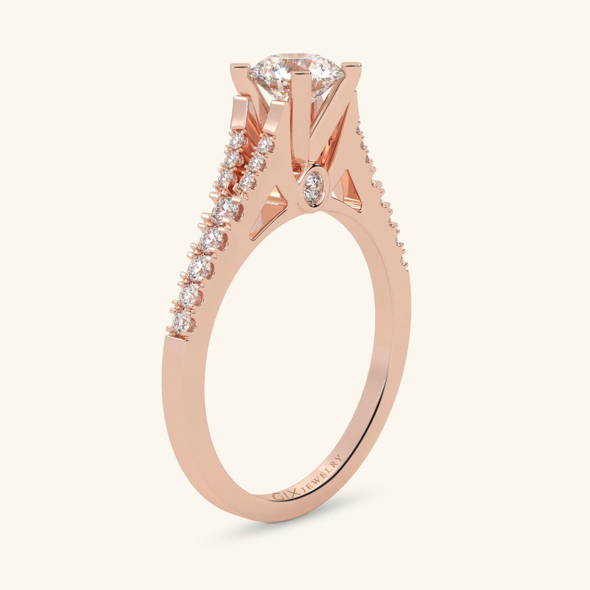 Nhẫn Cầu Hôn Kim Cương Vàng Trắng Đẹp Giá Rẻ Đính Moissanite Gix Jewelry