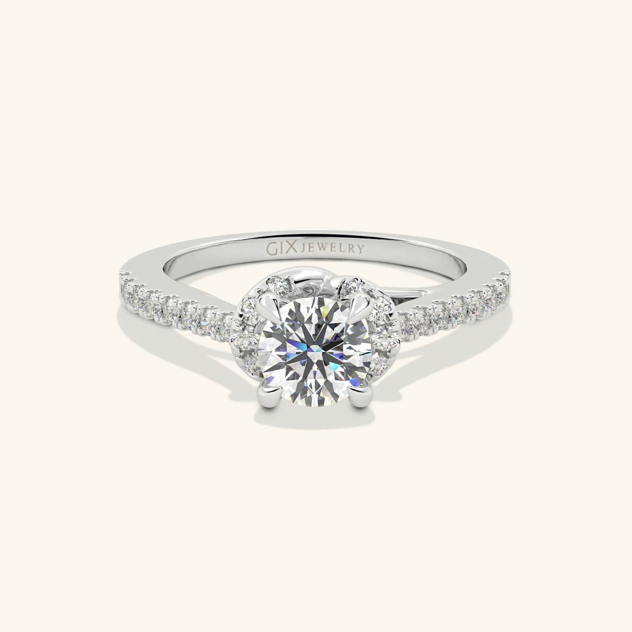 Nhẫn Cầu Hôn Giá Rẻ Bằng Bạc Mạ Vàng 18K Kim Cương Nhân Tạo Moissanite Gix Jewelry
