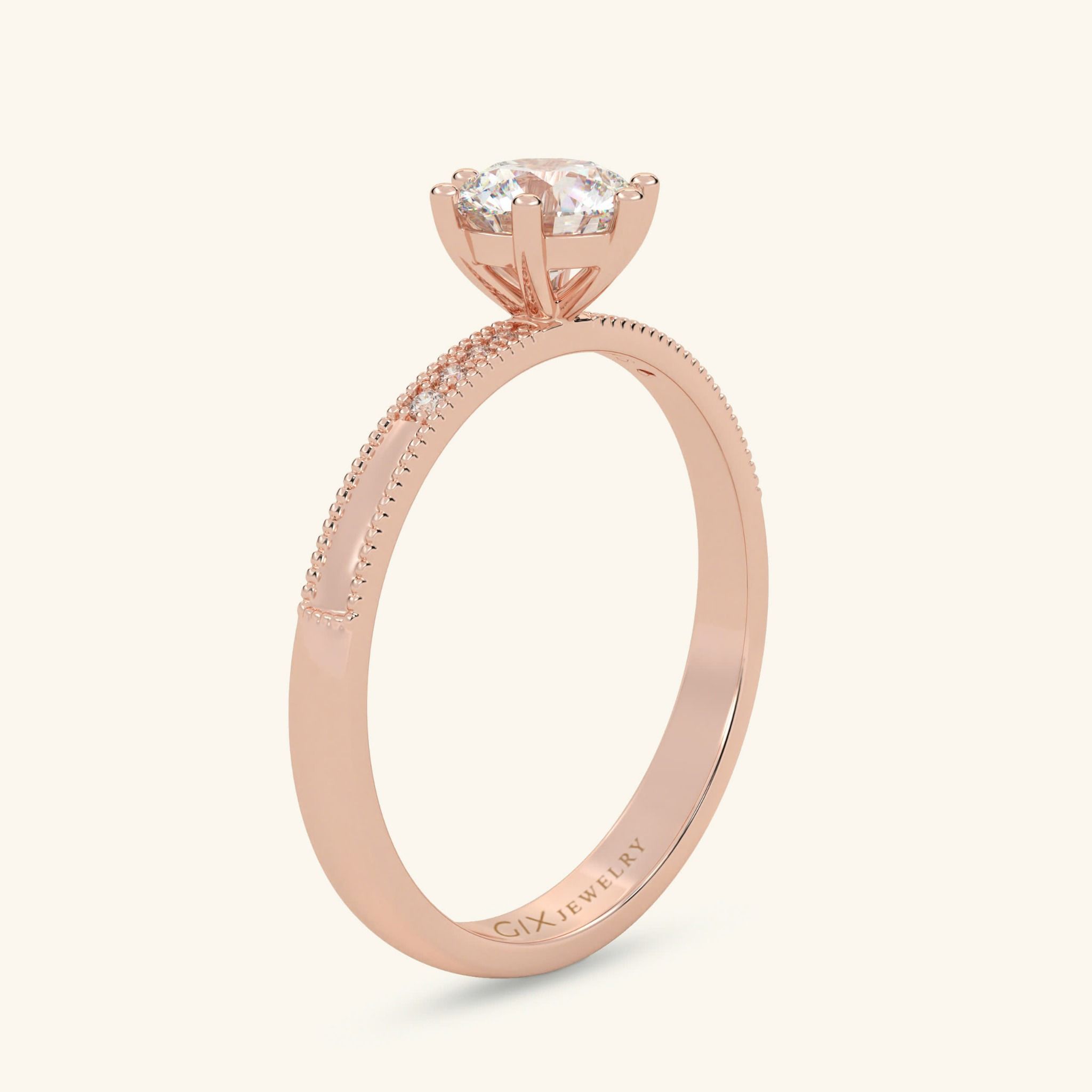 Nhẫn Cầu Hôn Vàng Trắng Đơn Giản Đính Kim Cương Nhân Tạo Đẹp Nhất Gix Jewel