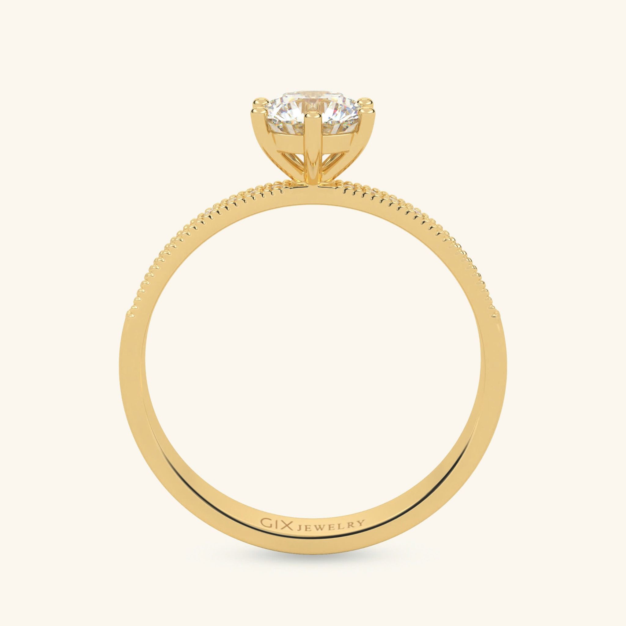 Nhẫn Cầu Hôn Vàng Trắng Đơn Giản Đính Kim Cương Nhân Tạo Đẹp Nhất Gix Jewel
