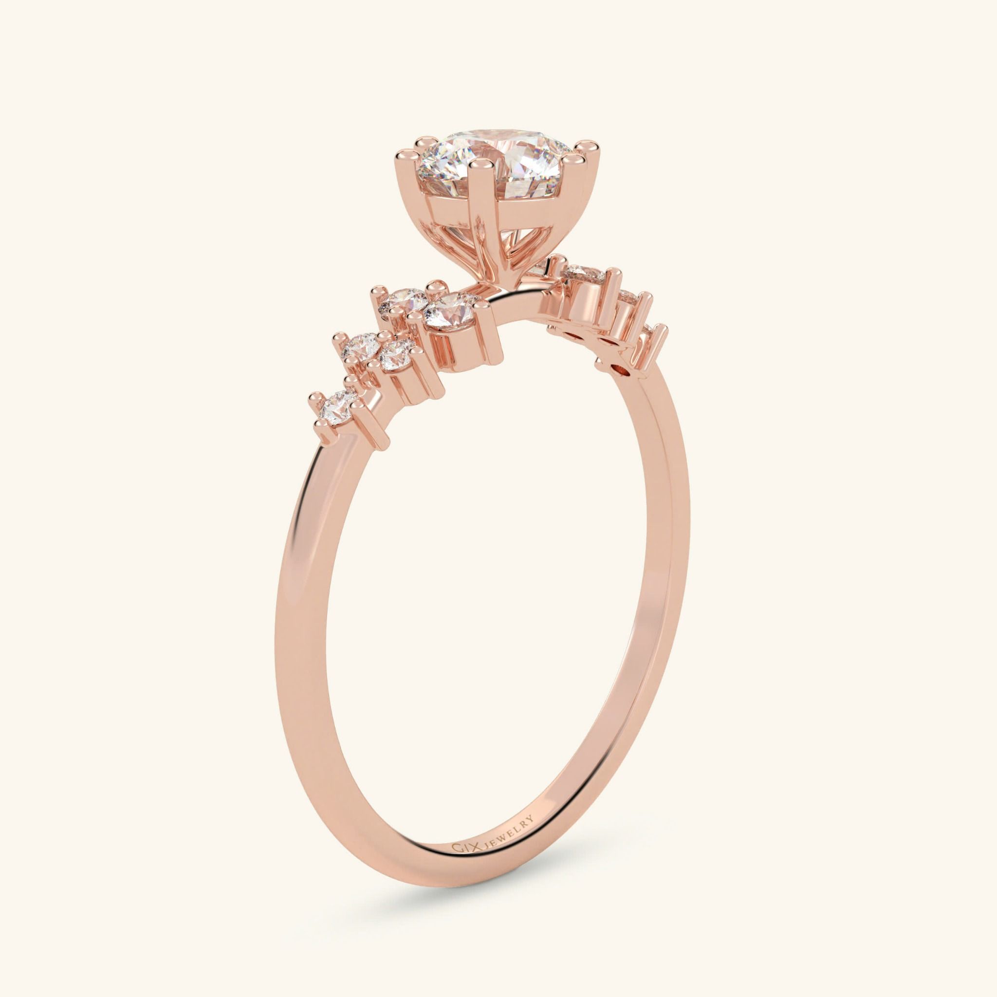 Nhẫn Cầu Hôn Vàng 18K Đính Kim Cương Siêu Đẹp Gix Jewel
