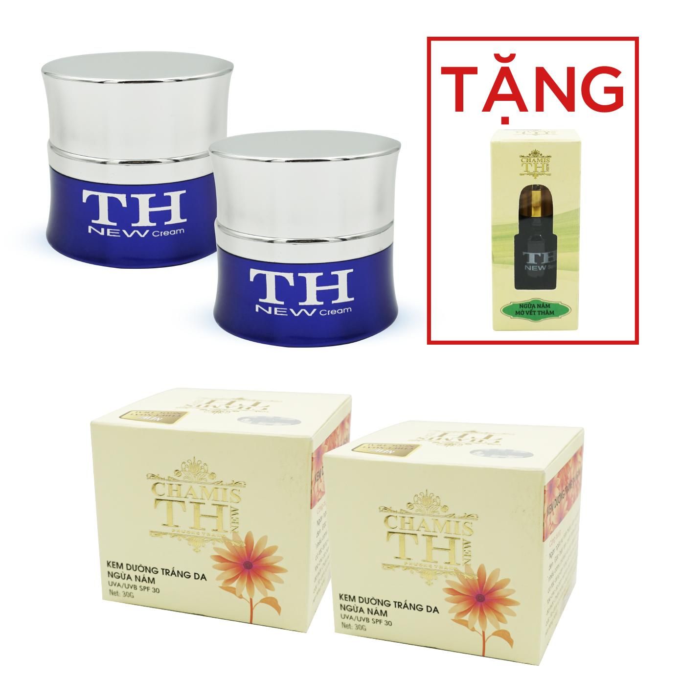 Combo 2 Kem dưỡng trắng da ngừa nám CHAMIS TH (50G) (Tặng 1 Serum ngừa nám, mờ vết thâm CHAMIS TH)