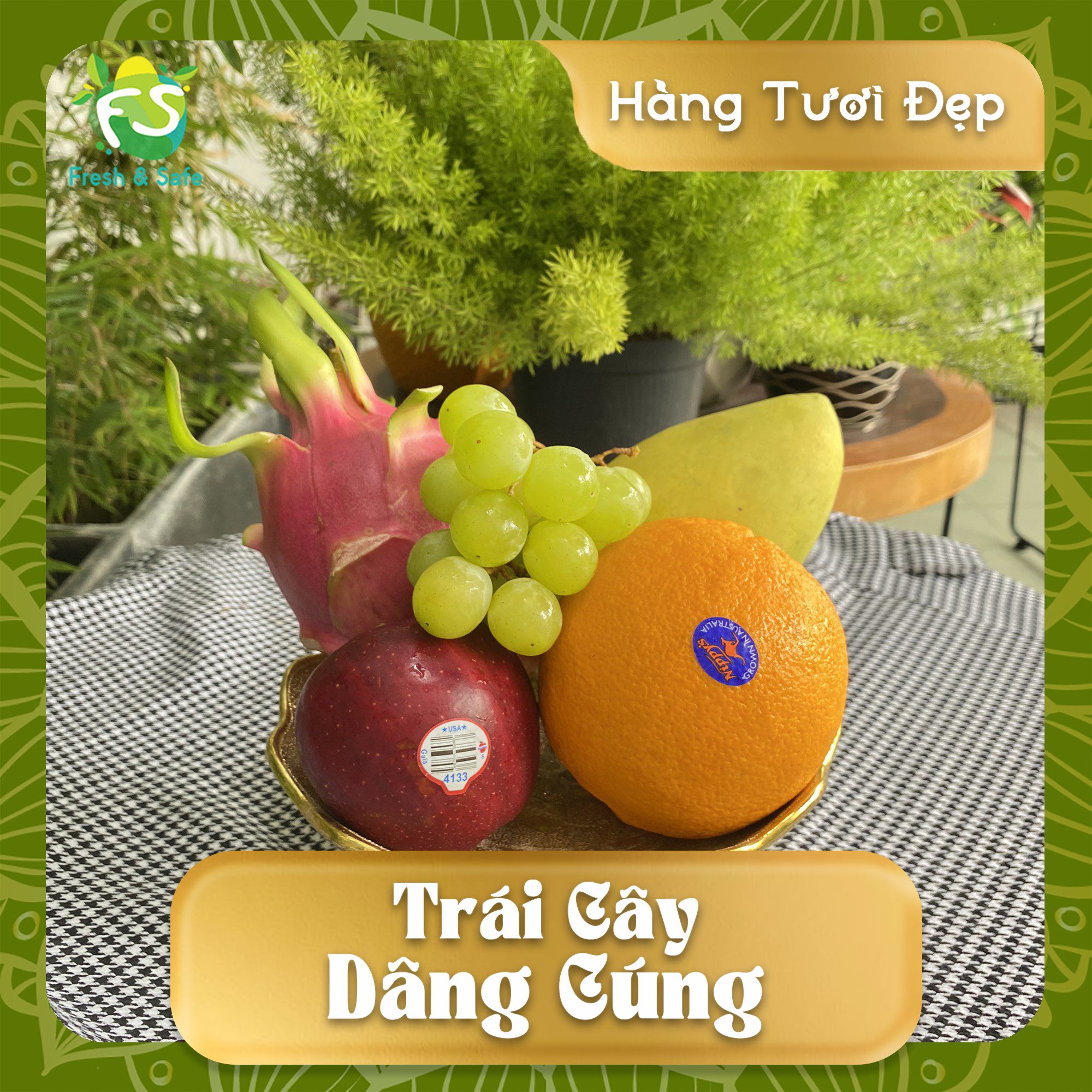 Trái Cây Cúng - Combo NGŨ PHÚC 2 (Hàng tươi đẹp)