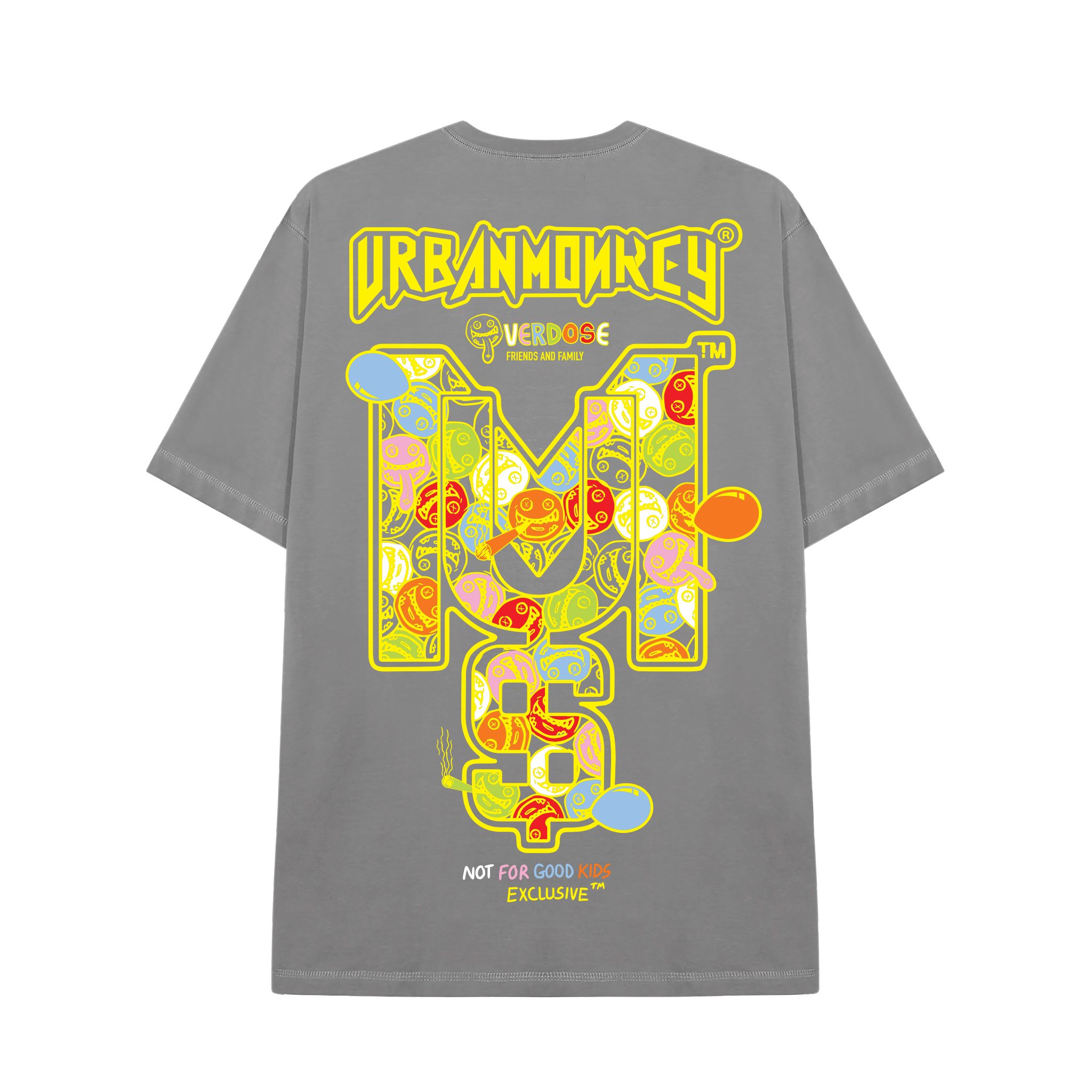 OVERDOSE TEE GREY MULTI
