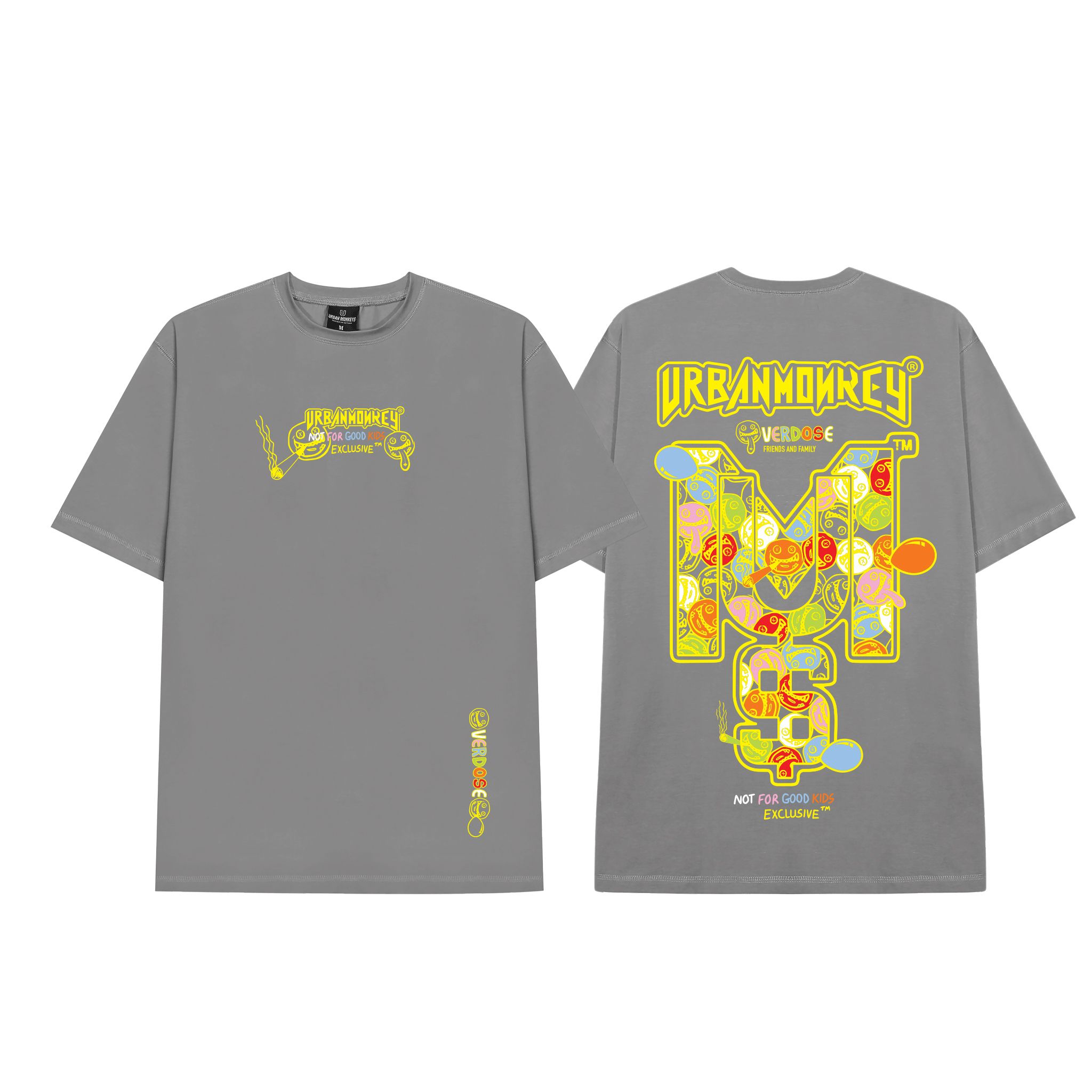 OVERDOSE TEE GREY MULTI