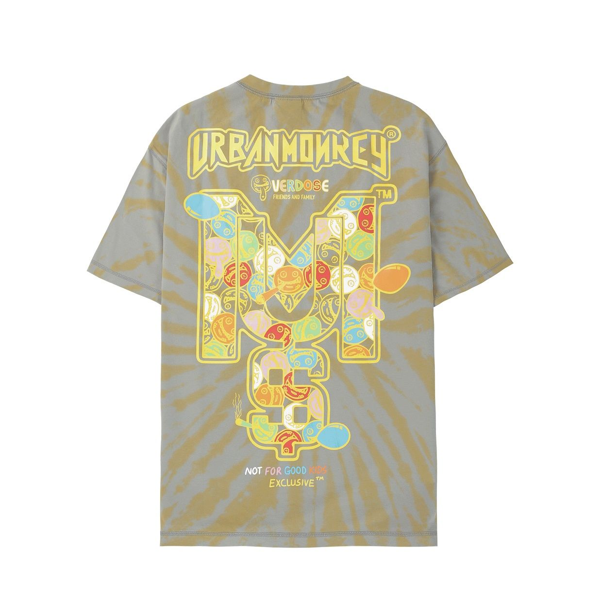 OVERDOSE TEE TIEDYE GREY MULTI