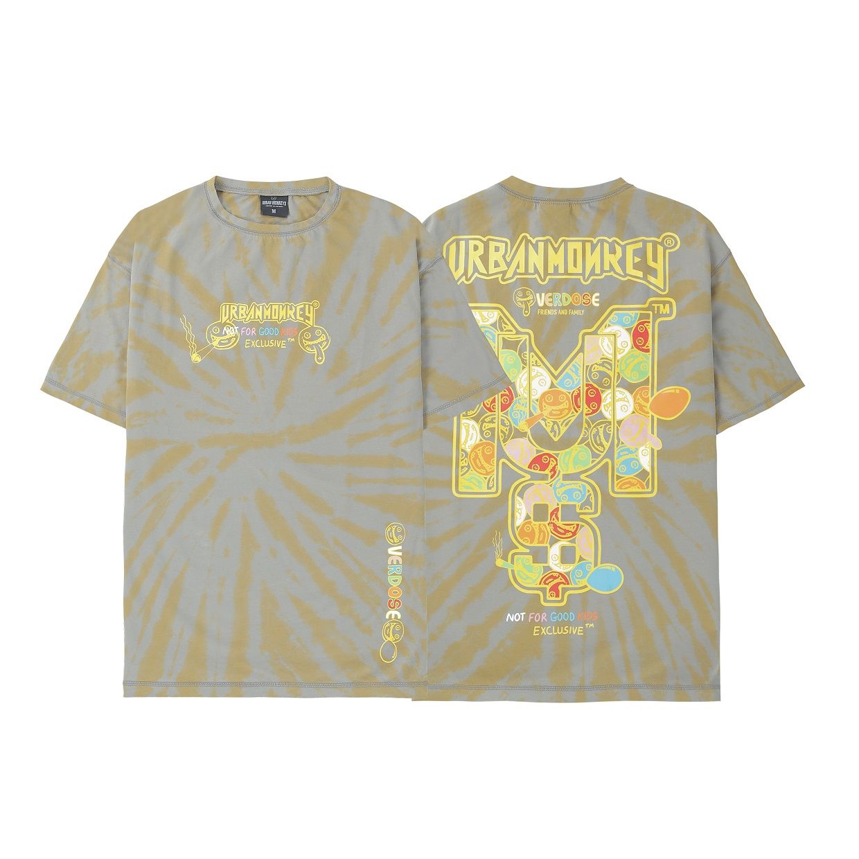 OVERDOSE TEE TIEDYE GREY MULTI