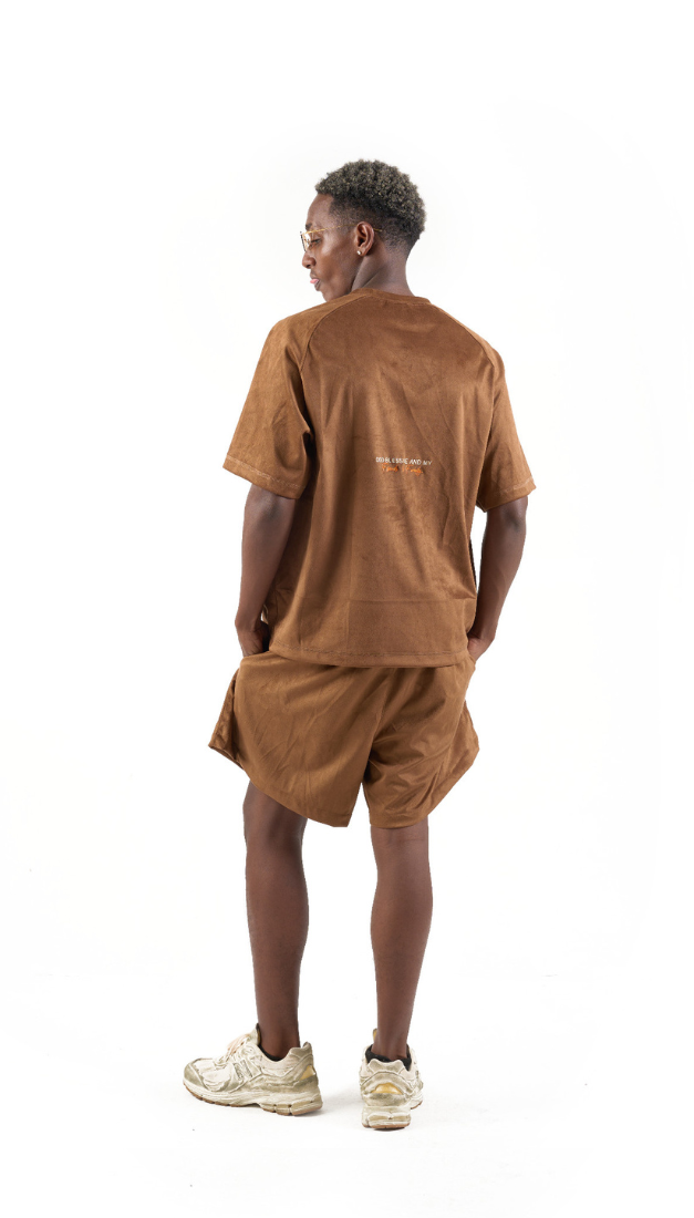 3D CODE F&F SUEDE TEE BROWN